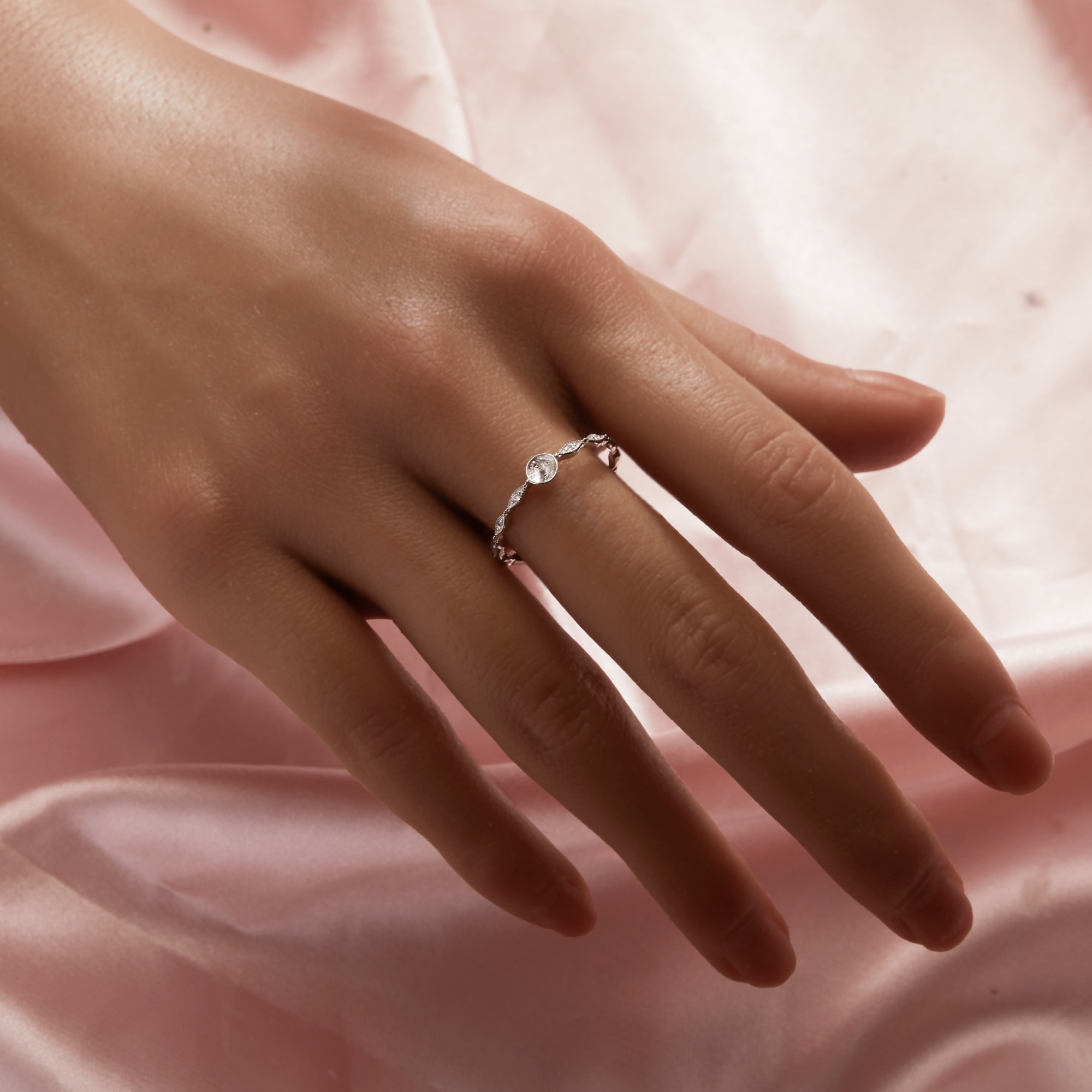 Ball Round Pin Ring Settings For Half Drilled Pearl Bead,Solid 925 Sterling Silver Ring For Half Drilled Beads,Art Deco Ring,DIY Ring Supplies 1295083