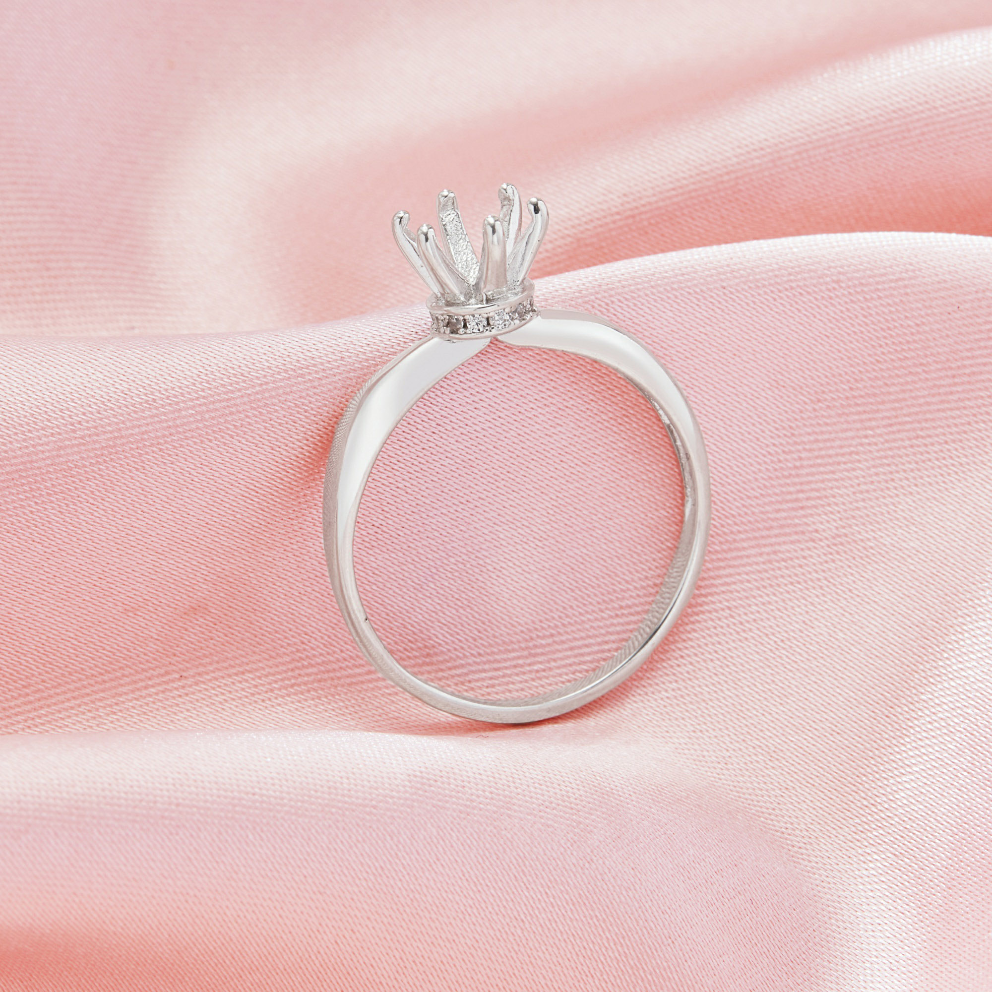 Solitaire Round Stone Prong Claw Bezel Ring Settings,Solid 14K 18K Gold Ring,Minimalist Ring,Simple Ring,DIY Ring Supplies For Gemstone 1295084 - Click Image to Close
