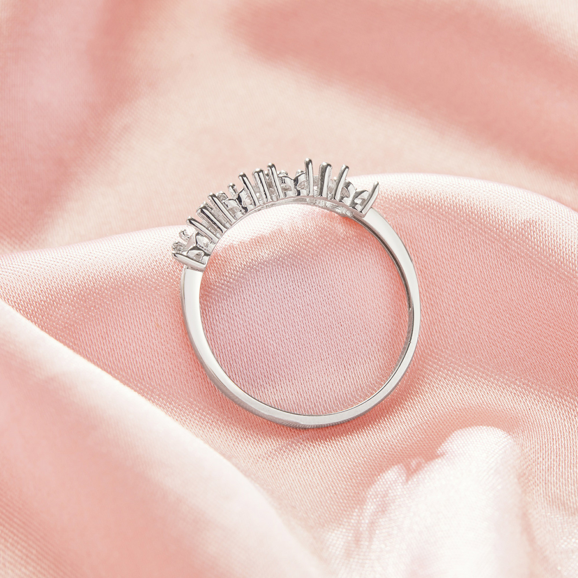 7 Stones 3MM Heart Prong Ring Settings,Solid 14K 18K Gold Ring,Family Ring,DIY Ring Supplies For Gemstone 1295092 - Click Image to Close