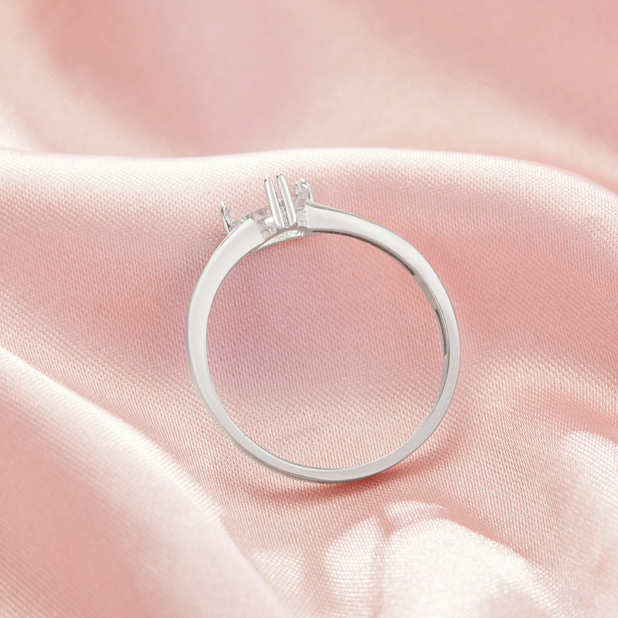 Triangle Prong Ring Settings,Solid 14K 18K Gold Ring,Minimalist Triangle Ring,DIY Ring Supplies For Gemstone 1295093 - Click Image to Close