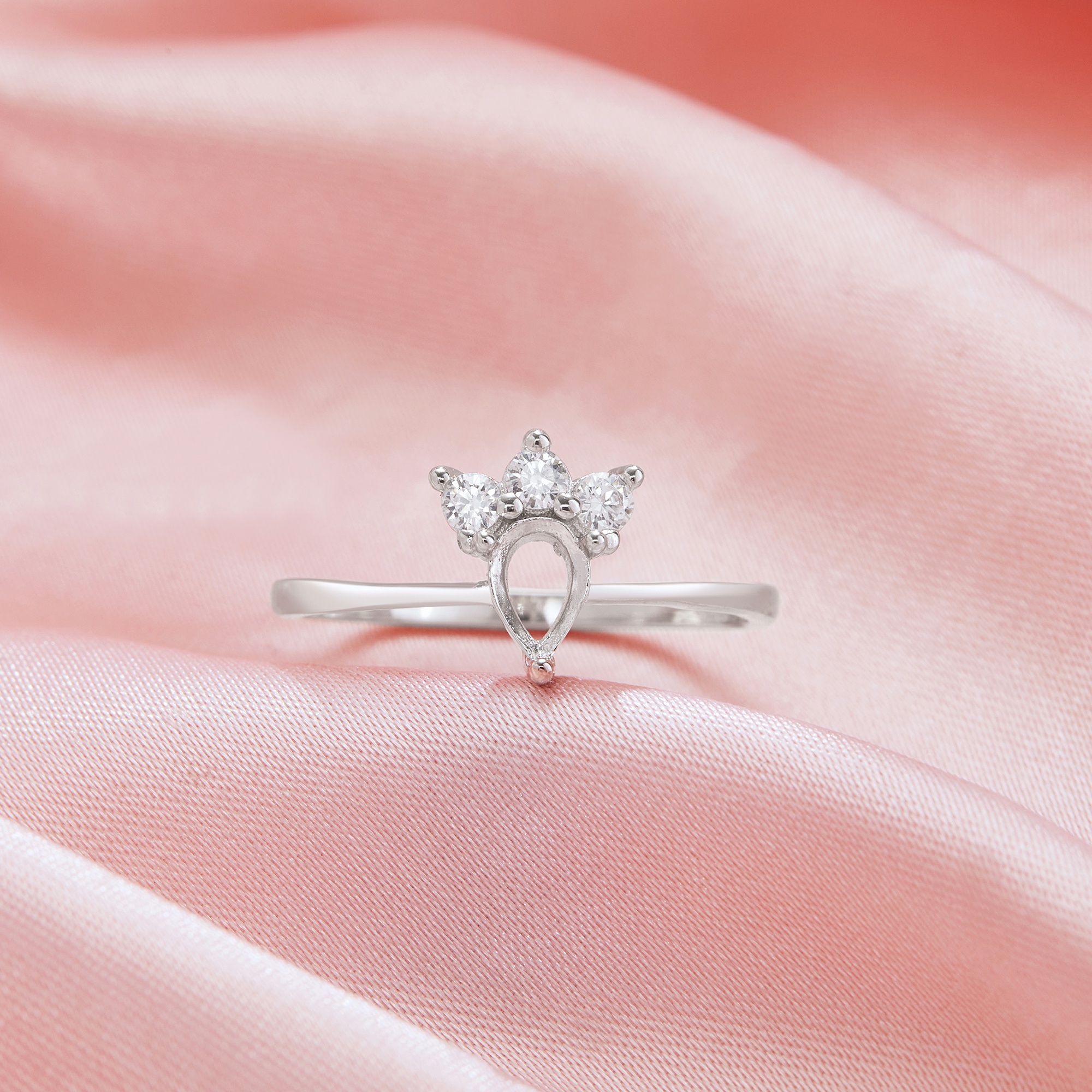 4x6MM Pear Prong Ring Settings,Crown Solid 14K 18K Gold Ring,Vintage Styles Pear Ring,DIY Ring Supplies For Gemstone 1295095 - Click Image to Close