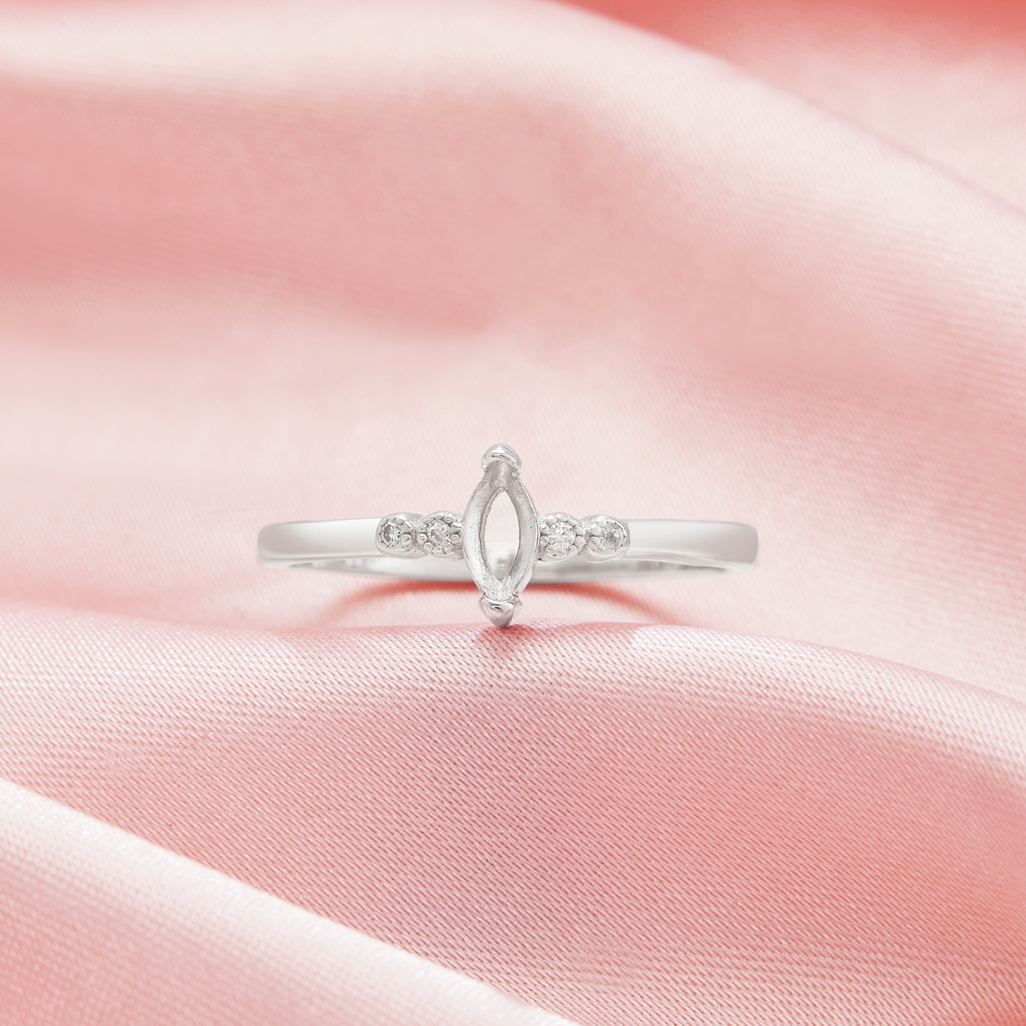 Marquise Prong Ring Settings,Solid 14K 18K Gold Ring,Art Deco Marquise Ring,DIY Ring Supplies For Gemstone 1295096 - Click Image to Close