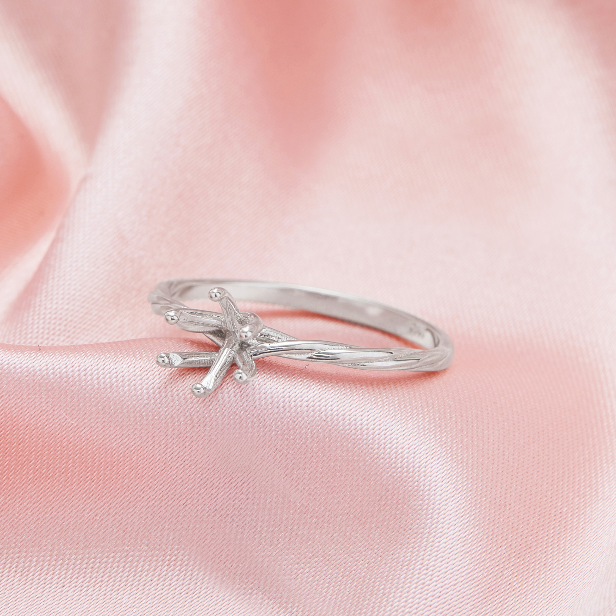 Solitaire Round Stones Prong Ring Settings,Solid 14K 18K Gold Ring,Minimalist Ring,DIY Ring Supplies For Gemstone 1295097 - Click Image to Close