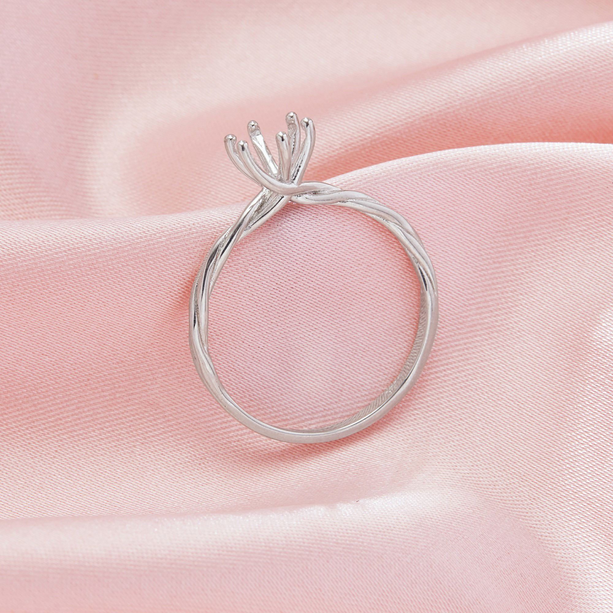 Solitaire Round Stones Prong Ring Settings,Solid 14K 18K Gold Ring,Minimalist Ring,DIY Ring Supplies For Gemstone 1295097 - Click Image to Close