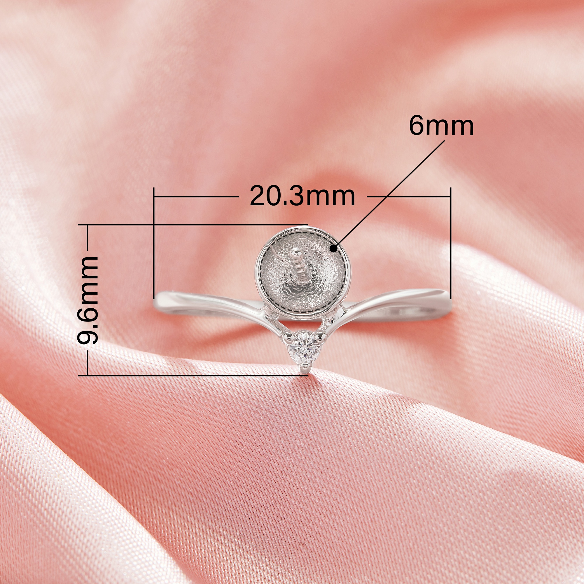 Round Pin Ring Settings For Half Drilled Pearl Bead,Solid 14K 18K Gold Ring For Half Drilled Beads,Vintage Styles Round Ring,DIY Ring Supplies 1295102 - Click Image to Close