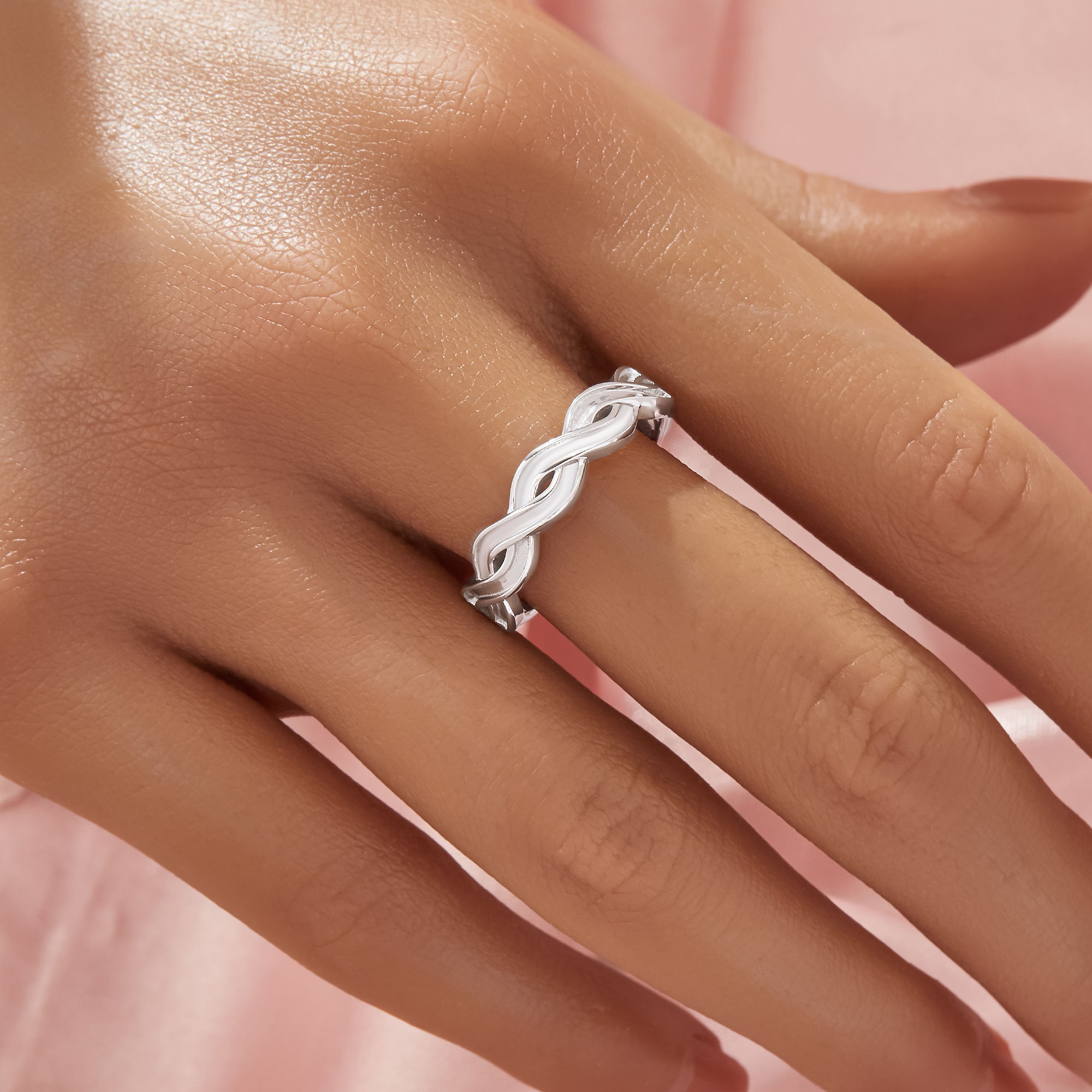 Keepsake Breast Milk Resin 1MM Channel Bezel Ring Settings,Half Band Infinity Solid Back Solid 925 Sterling Silver Ring,Stackable Ring,DIY Ring Supplies 1295104-1