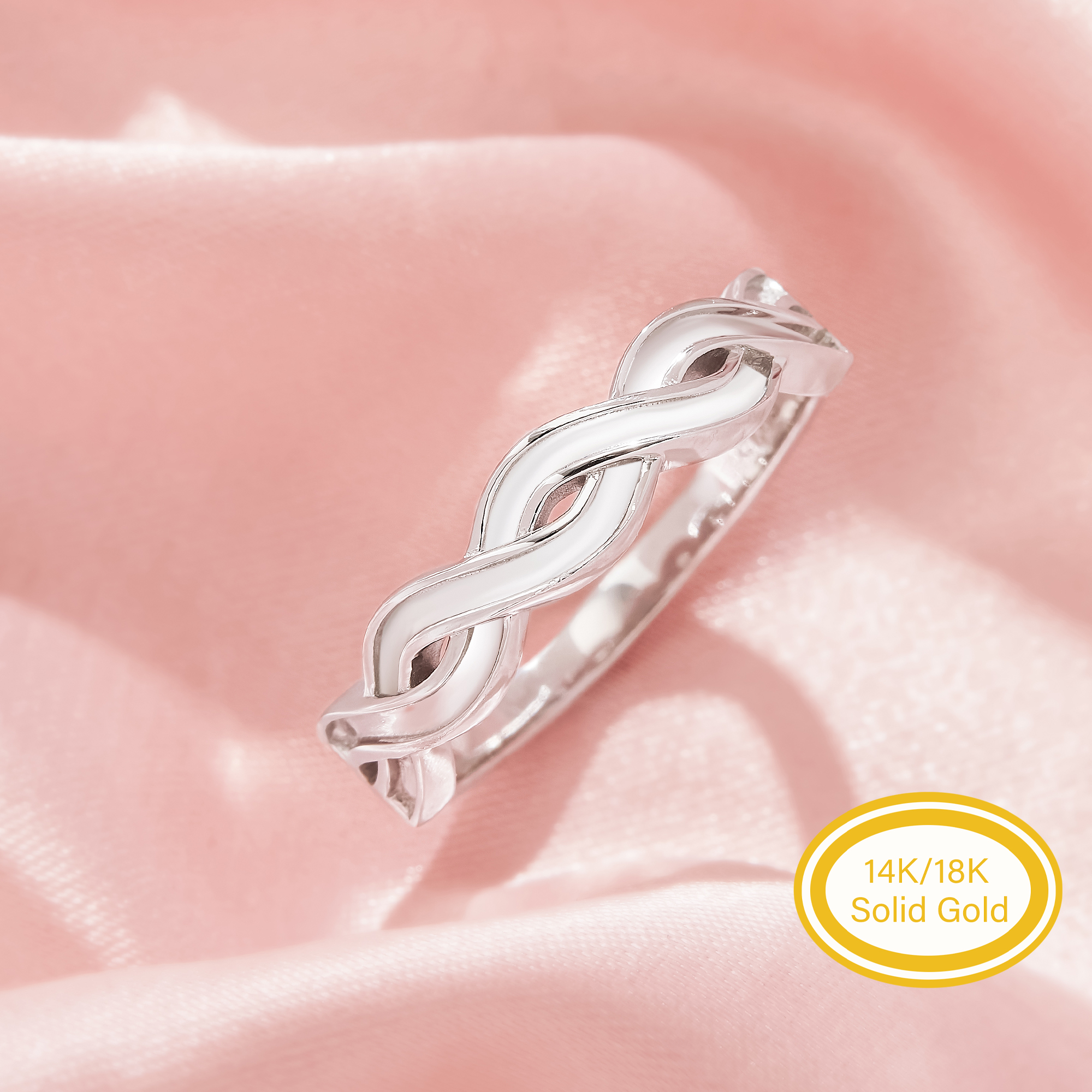 Keepsake Breast Milk Resin 1MM Channel Bezel Ring Settings,Half Band Infinity Solid 14K 18K Gold Ring,Stackable Ring,DIY Ring Supplies 1295104