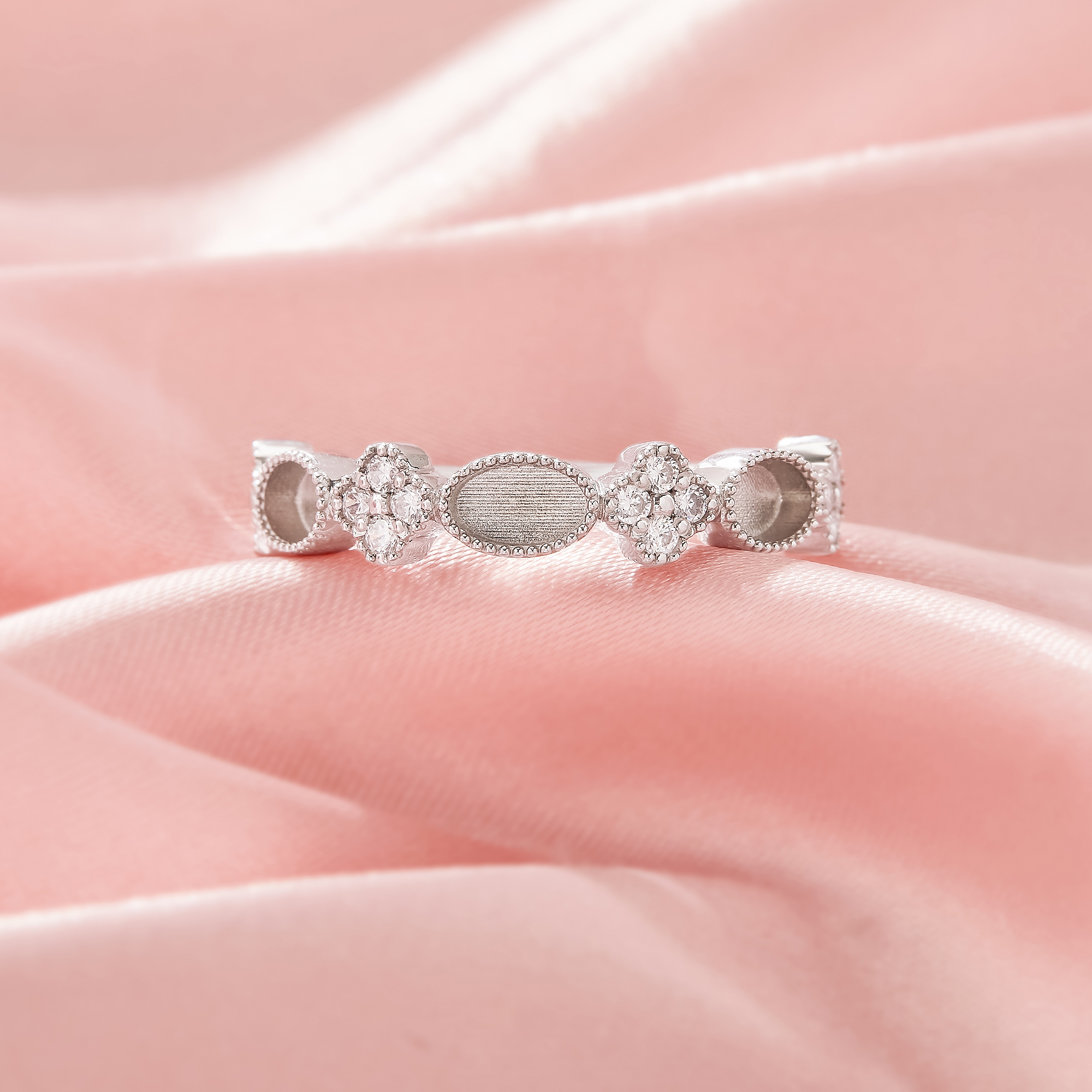 Keepsake Breast Milk Resin 3x5MM Oval Bezel Ring Settings,Lucky Four Leaf Clover Birthstone Solid 925 Sterling Silver Ring,A,DIY Ring Supplies 1295105-1