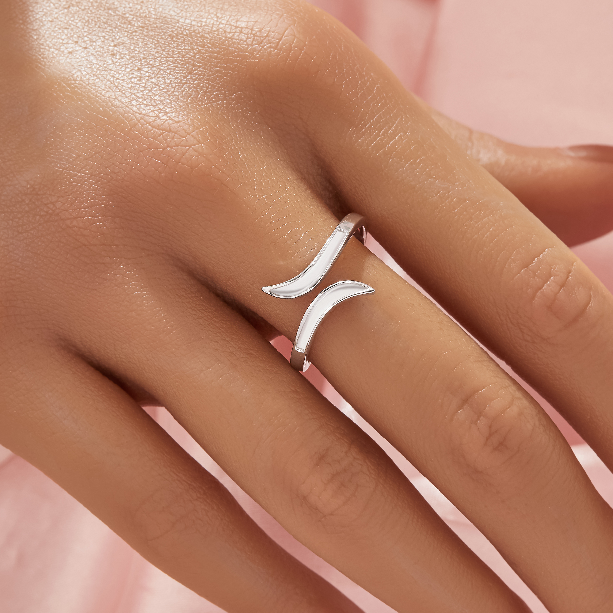 Keepsake Breast Milk Resin Channel Bezel Ring Settings,Solid 925 Sterling Silver Ring,Bypass Ring,Adjustable Ring,DIY Ring Supplies 1295106-1