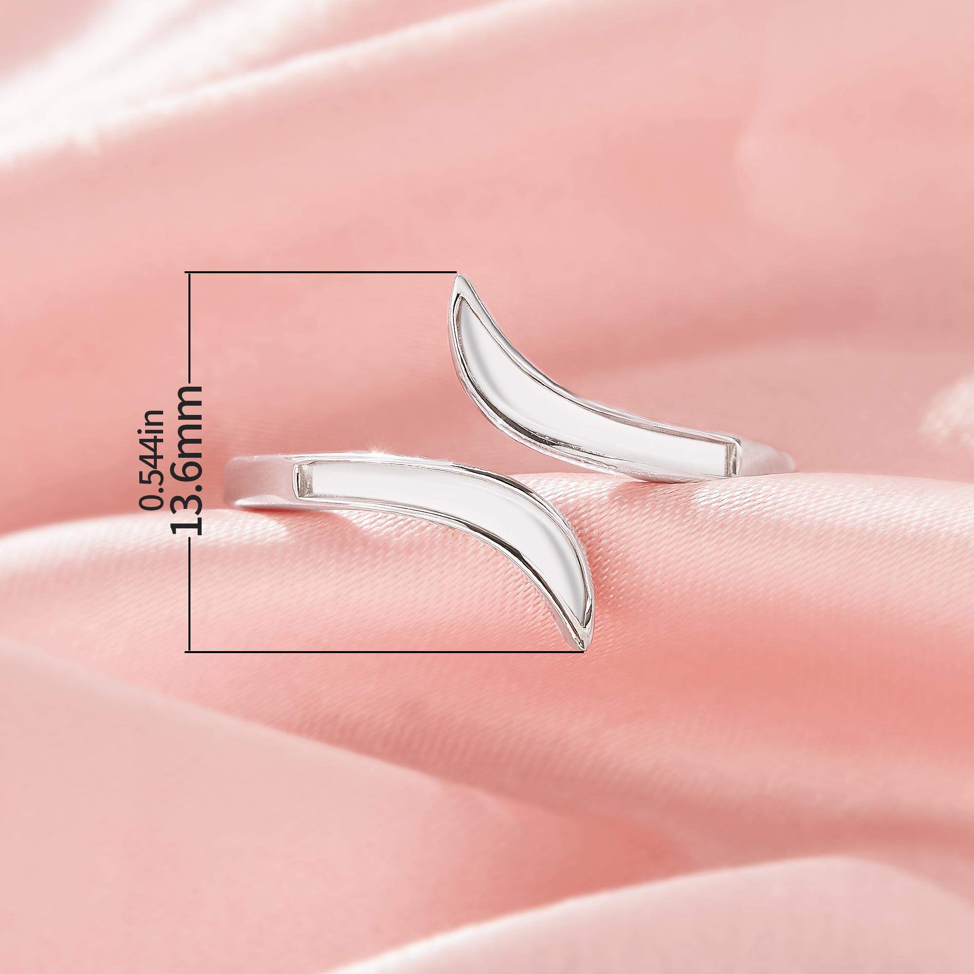 Keepsake Breast Milk Resin Channel Bezel Ring Settings,Solid 925 Sterling Silver Ring,Bypass Ring,Adjustable Ring,DIY Ring Supplies 1295106-1