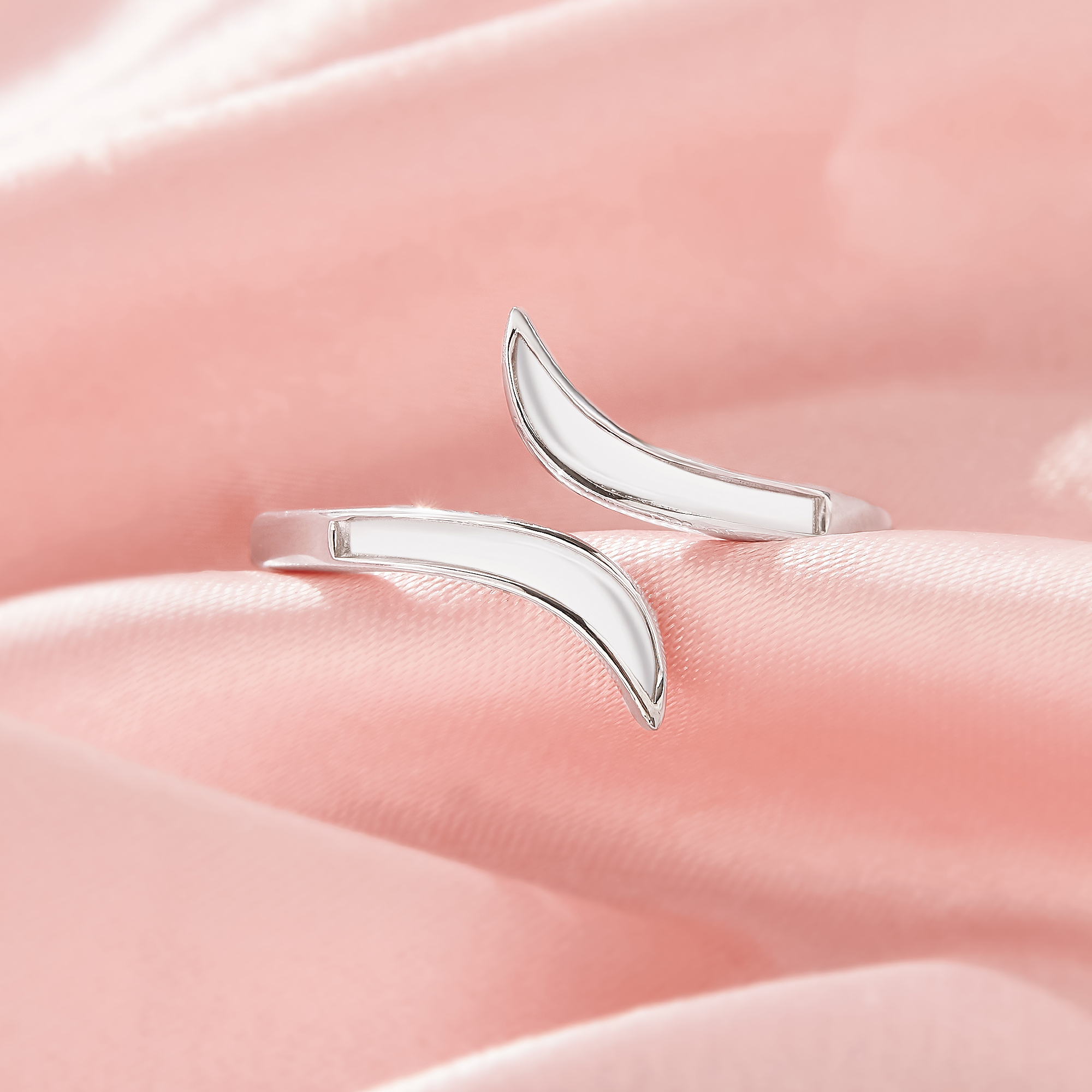 Keepsake Breast Milk Resin Channel Bezel Ring Settings,Solid 925 Sterling Silver Ring,Bypass Ring,Adjustable Ring,DIY Ring Supplies 1295106-1