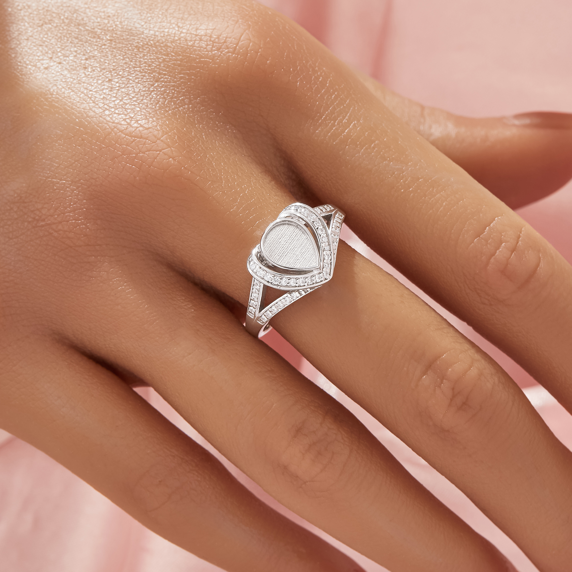 6x8MM Keepsake Breast Milk Resin Halo Pear Bezel Ring Settings,Split Shank Solid 925 Sterling Silver Ring,Pave CZ Stone Ring,DIY Ring Supplies 1295108-1