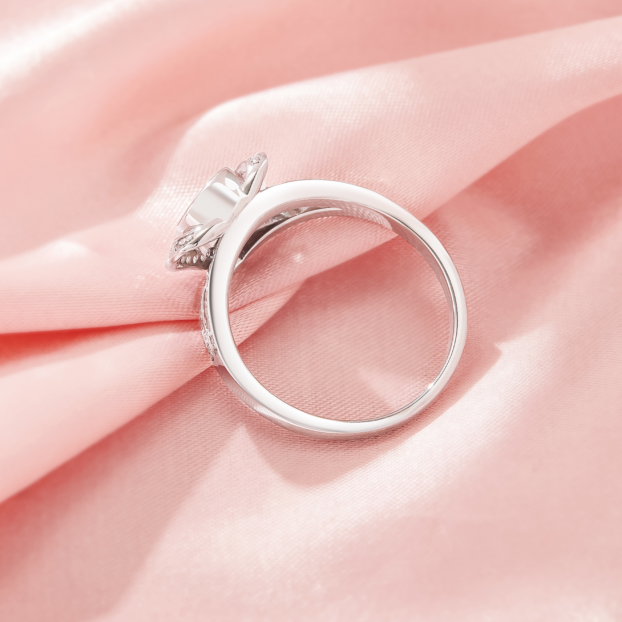 6x8MM Keepsake Breast Milk Resin Halo Pear Bezel Ring Settings,Split Shank Solid 925 Sterling Silver Ring,Pave CZ Stone Ring,DIY Ring Supplies 1295108-1