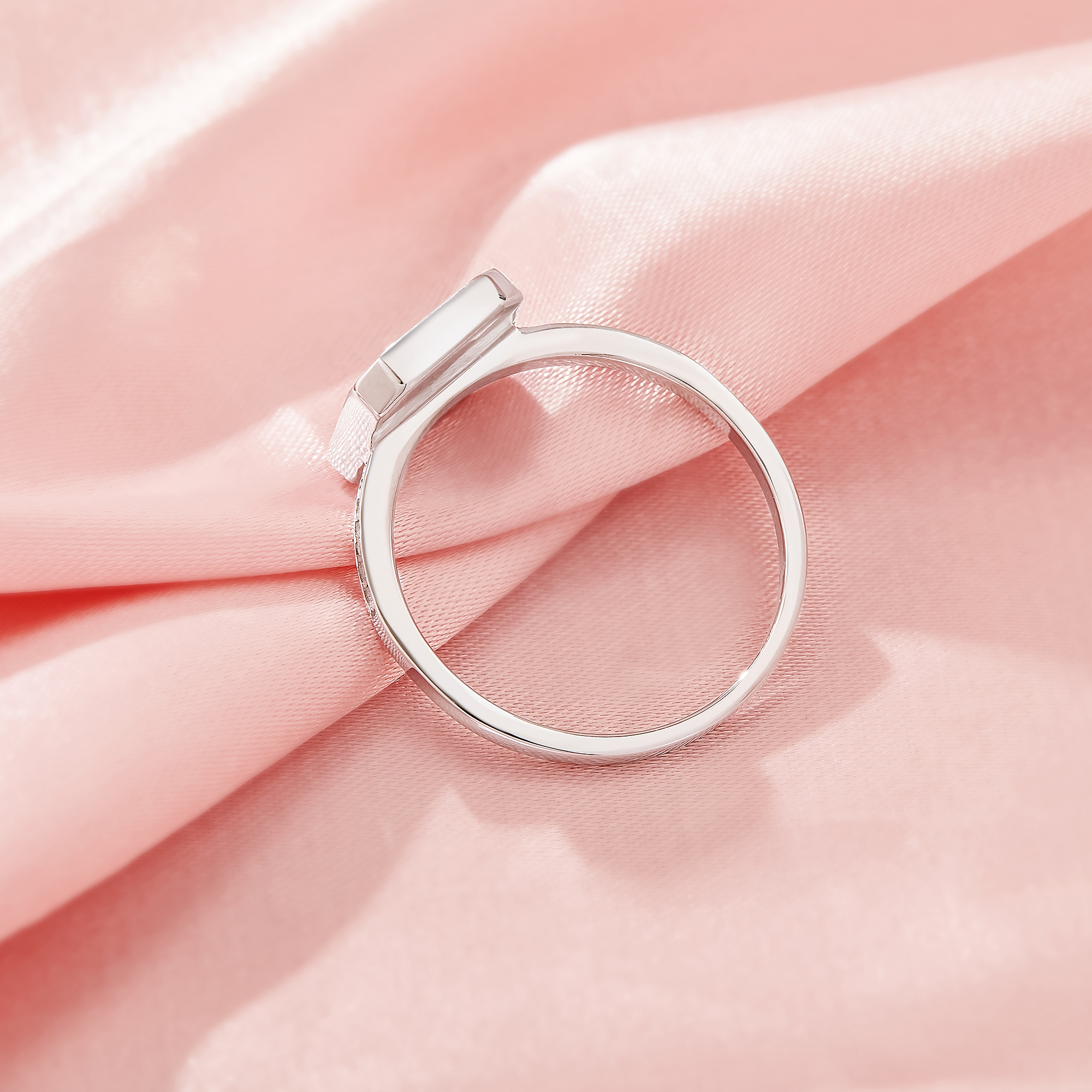 Keepsake Breast Milk Resin Halo Rectangle Bezel Ring Settings,Solid 925 Sterling Silver Ring,Pave CZ Stone Ring,DIY Ring Supplies 1295110-1