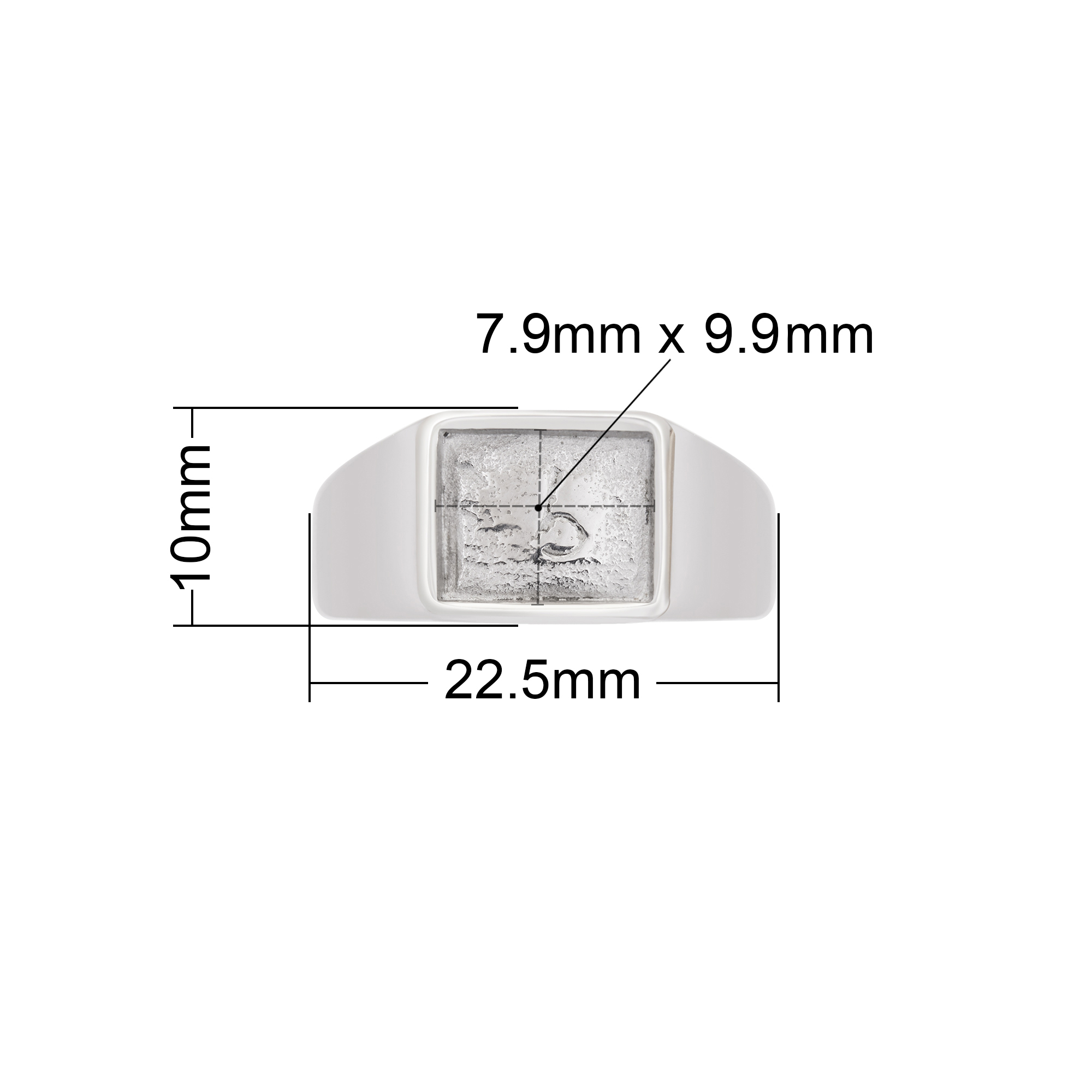 7.9x9.9MM Keepsake Breast Milk Resin Rectangle Bezel Ring Blank Setting,Stainless Steel Men's Ring,Wide Face Ring,DIY Ring Supplies 1295114