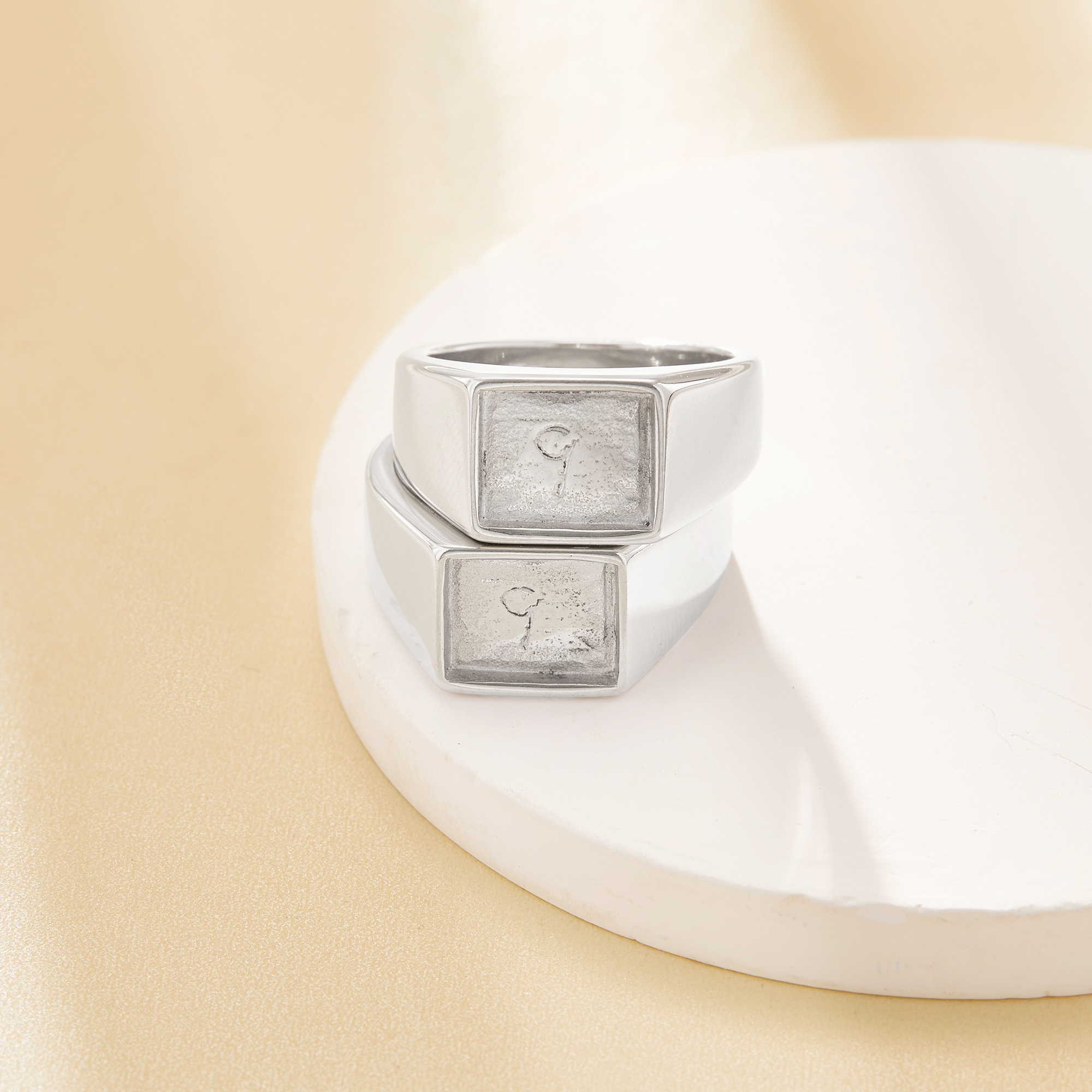 7.9x9.9MM Keepsake Breast Milk Resin Rectangle Bezel Ring Blank Setting,Stainless Steel Men's Ring,Wide Face Ring,DIY Ring Supplies 1295114