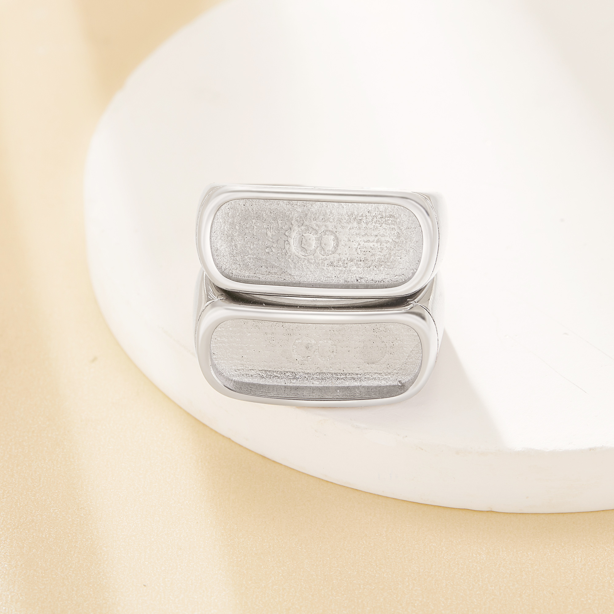 7.5x18MM Keepsake Breast Milk Resin Rectangle Bezel Ring Blank Setting,Stainless Steel Men's Ring,Wide Face Ring,DIY Ring Supplies 1295115