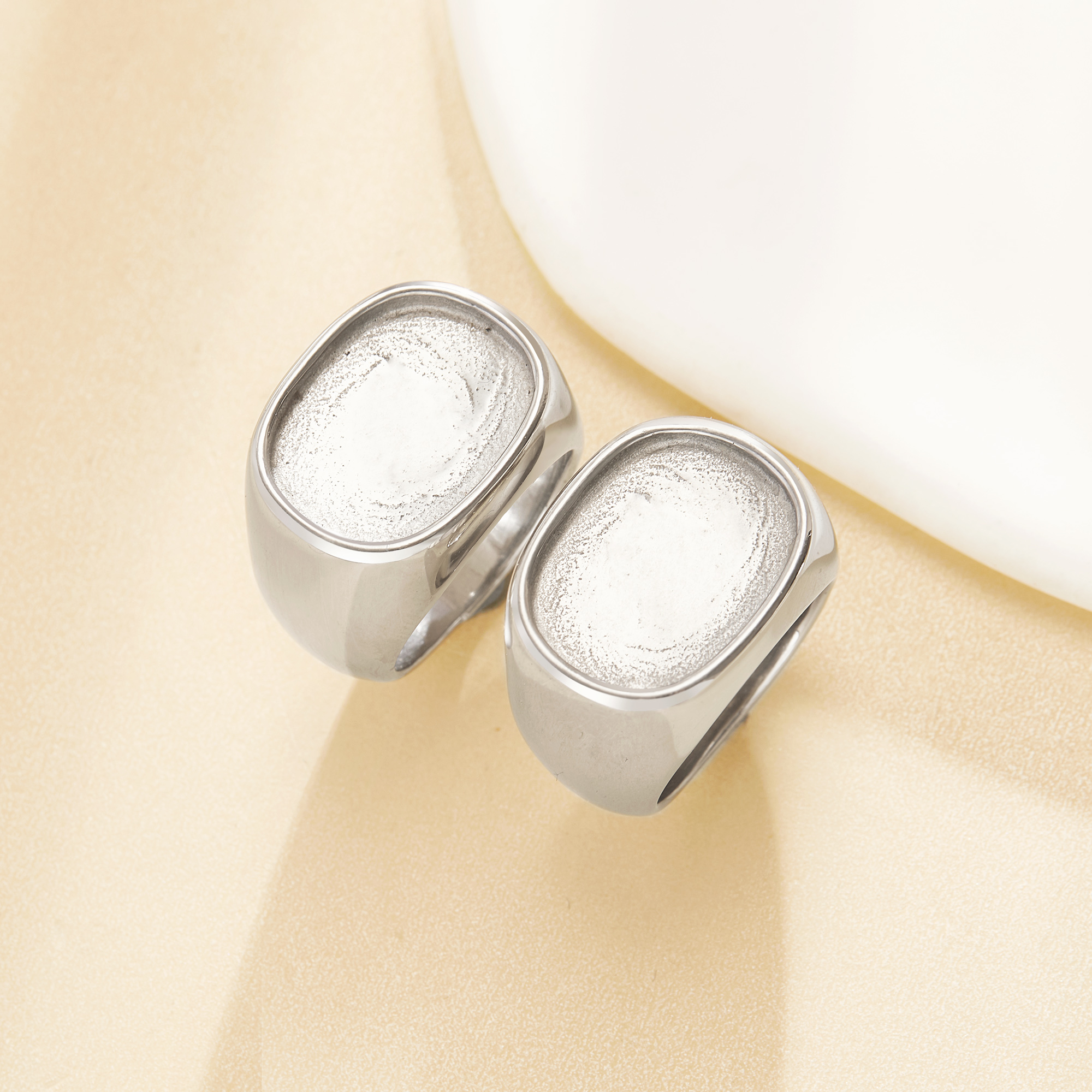 14x18MM Keepsake Breast Milk Resin Oval Bezel Ring Blank Setting,Stainless Steel Men's Ring,Wide Face Ring,DIY Ring Supplies 1295116