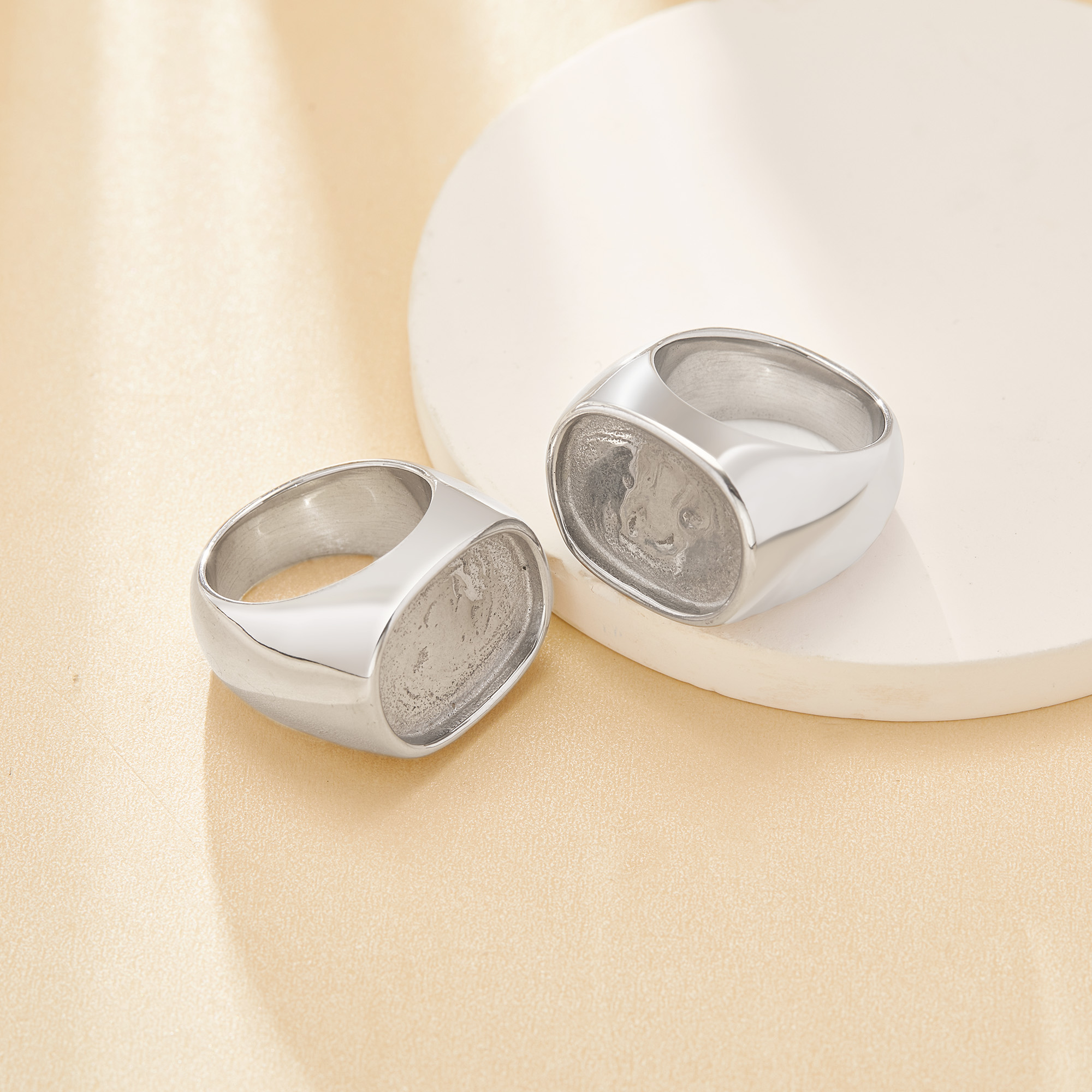 14x18MM Keepsake Breast Milk Resin Oval Bezel Ring Blank Setting,Stainless Steel Men's Ring,Wide Face Ring,DIY Ring Supplies 1295116