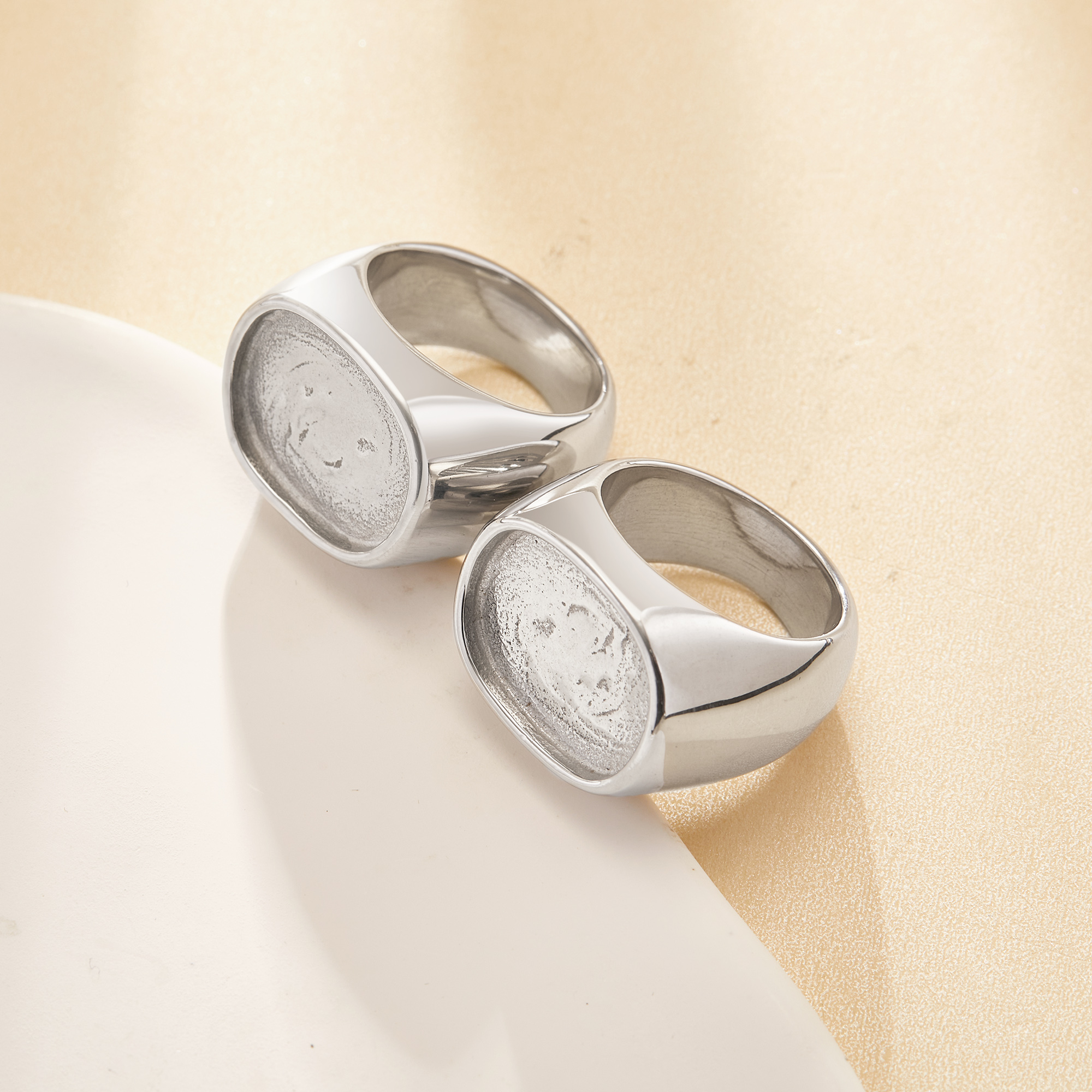 14x18MM Keepsake Breast Milk Resin Oval Bezel Ring Blank Setting,Stainless Steel Men's Ring,Wide Face Ring,DIY Ring Supplies 1295116