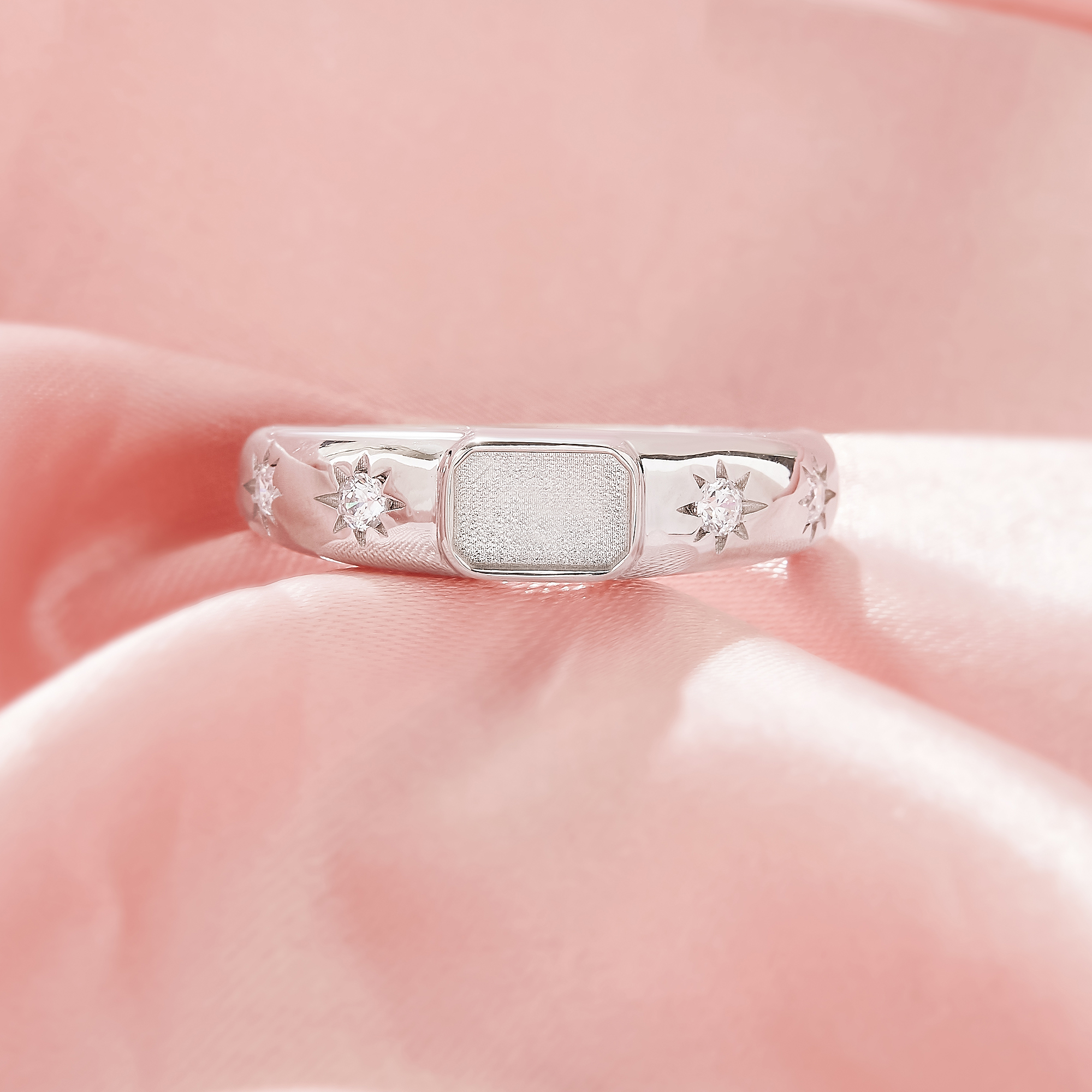 4x6MM Keepsake Breast Milk Resin Rectangle Bezel Ring Settings,Birthstone Solid 925 Sterling Silver Rose Gold Plated Ring,Star Art Deco Ring,DIY Ring Supplies 1295117-1