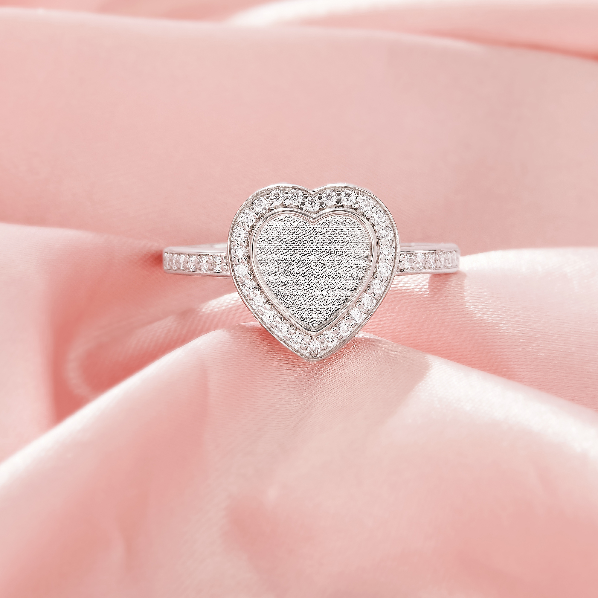 Keepsake Breast Milk Resin Halo Heart Ring Bezel Settings,Solid 14K 18K Gold Heart Ring,Art Deco Heart Ring,DIY Ring Supplies 1295118