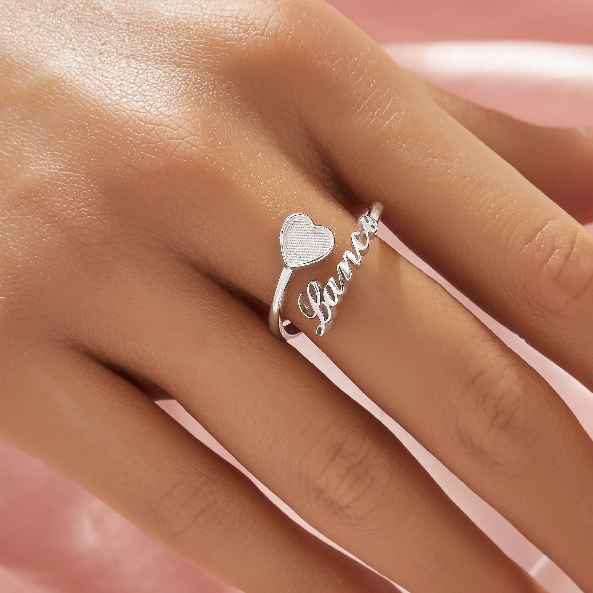 6MM Keepsake Breast Milk Resin Heart Ring Bezel Settings,Customized Name Solid 14K 18K Gold Ring,Art Deco Adjustable Ring,DIY Ring Supplies 1295119