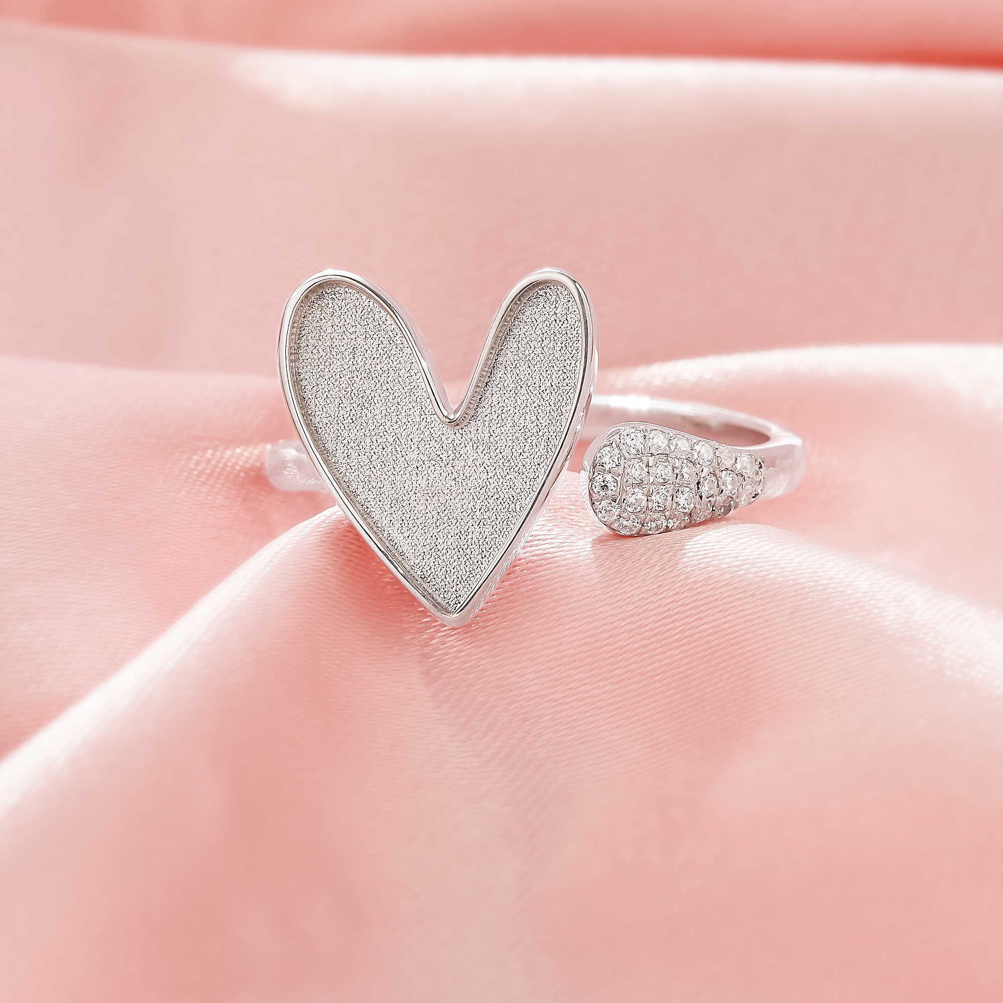 Keepsake Breast Milk Resin Heart Ring Bezel Settings,Birthstone Solid 925 Sterling Silver Rose Gold Plated Ring,Art Deco Adjustable Ring,DIY Ring Supplies 1295120-1