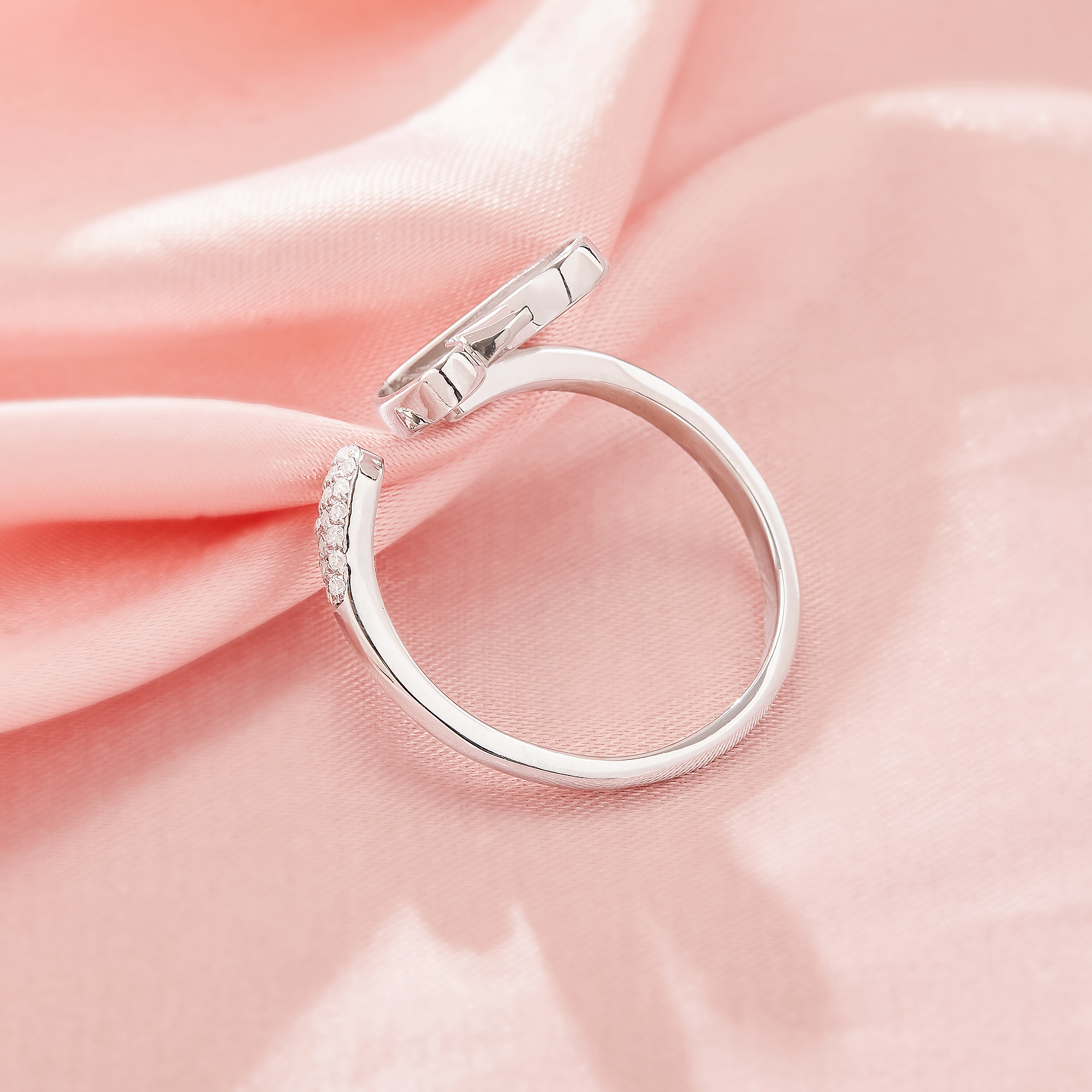 Keepsake Breast Milk Resin Heart Ring Bezel Settings,Birthstone Solid 925 Sterling Silver Rose Gold Plated Ring,Art Deco Adjustable Ring,DIY Ring Supplies 1295120-1