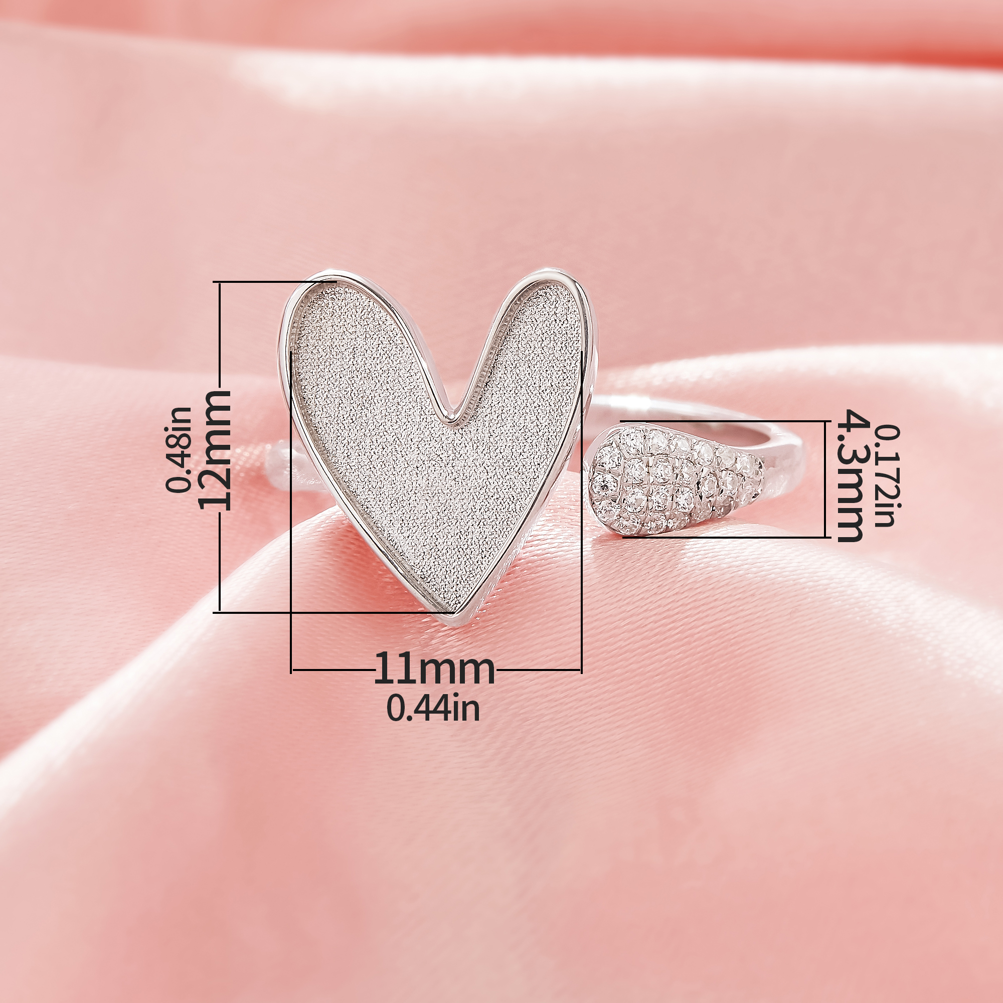 Keepsake Breast Milk Resin Heart Ring Bezel Settings,Solid 14K 18K Gold Ring,Art Deco Adjustable Ring,DIY Ring Supplies 1295120