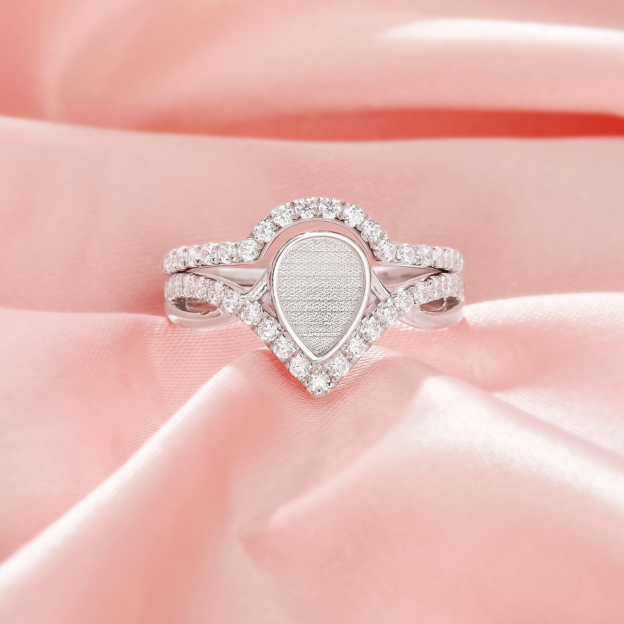 6x8MM Keepsake Breast Milk Resin Pear Bezel Ring Settings,Birthstone Infinity Solid 925 Sterling Silver Rose Gold Plated Ring,Curve Art Deco Stackable Ring,DIY Ring Supplies 1295121-1