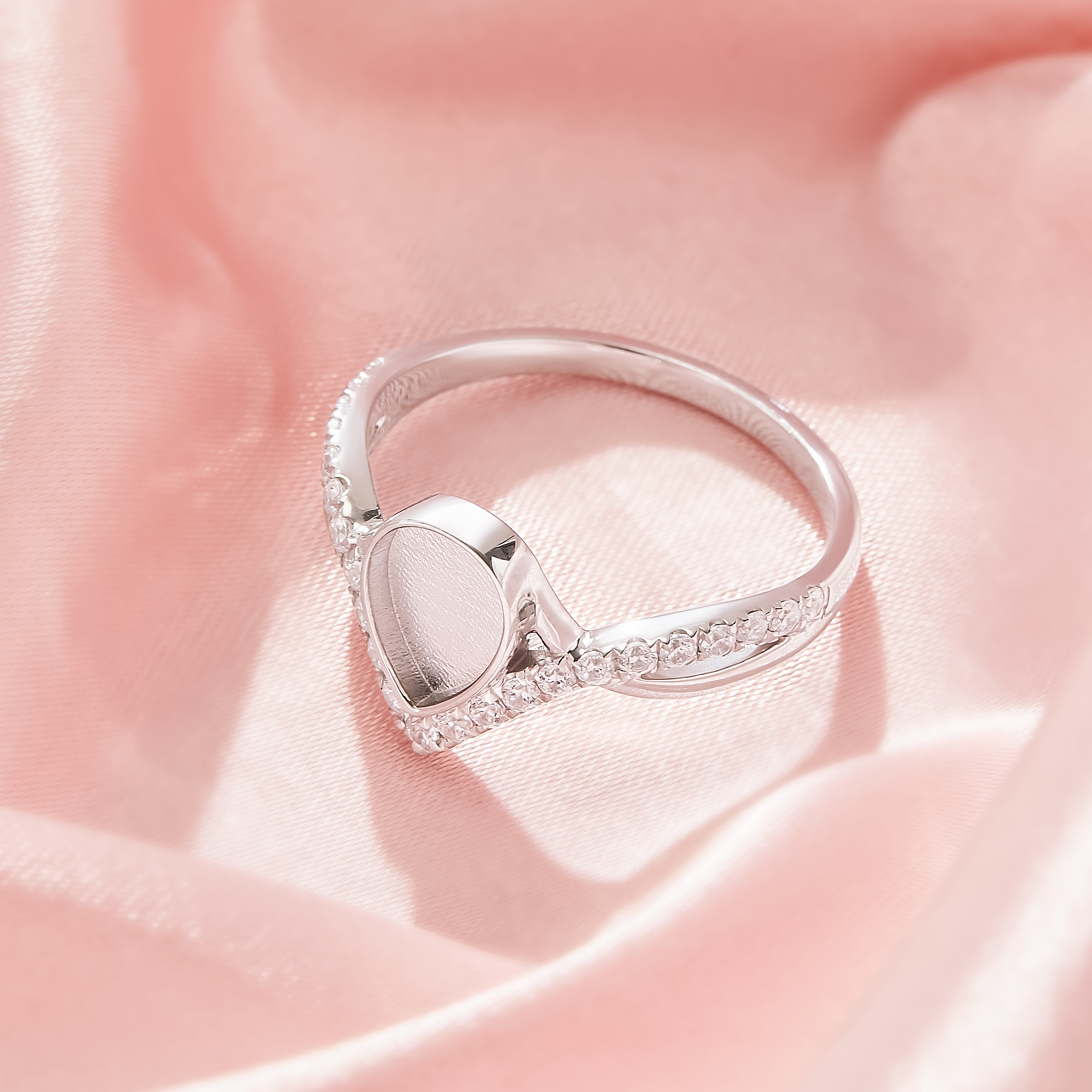 6x8MM Keepsake Breast Milk Resin Pear Bezel Ring Settings,Birthstone Infinity Solid 925 Sterling Silver Rose Gold Plated Ring,DIY Ring Supplies 1295123-1