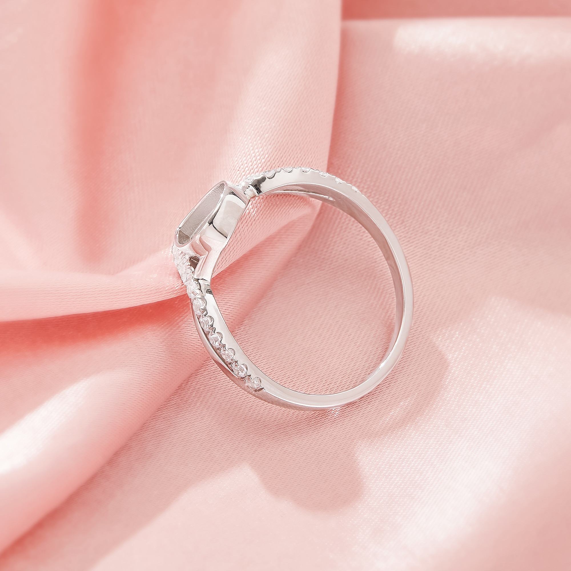 6x8MM Keepsake Breast Milk Resin Pear Bezel Ring Settings,Birthstone Infinity Solid 925 Sterling Silver Rose Gold Plated Ring,DIY Ring Supplies 1295123-1