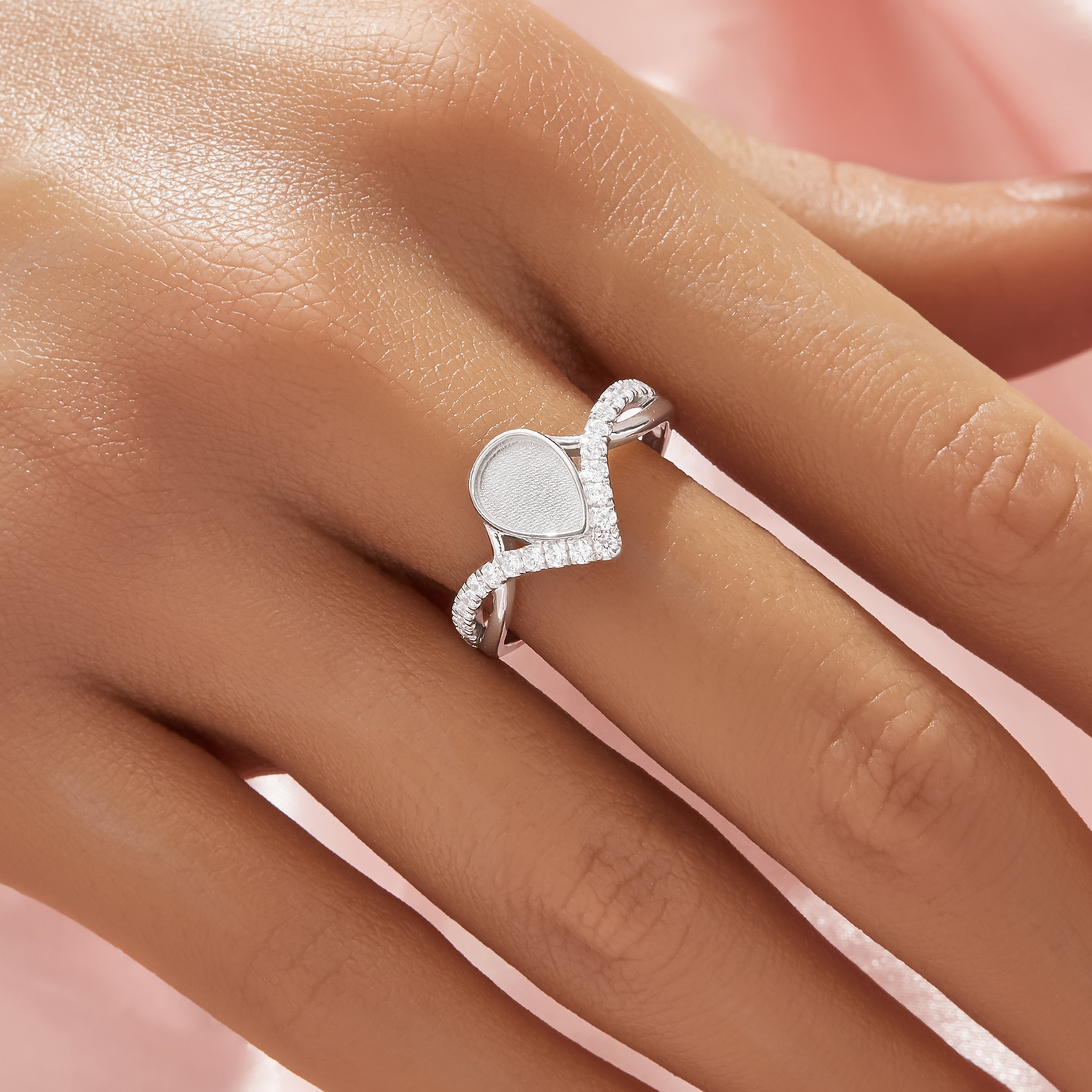 6x8MM Keepsake Breast Milk Resin Pear Bezel Ring Settings,Infinity Solid 14K 18K Gold Ring,Art Deco Pear Ring,DIY Ring Supplies 1295123