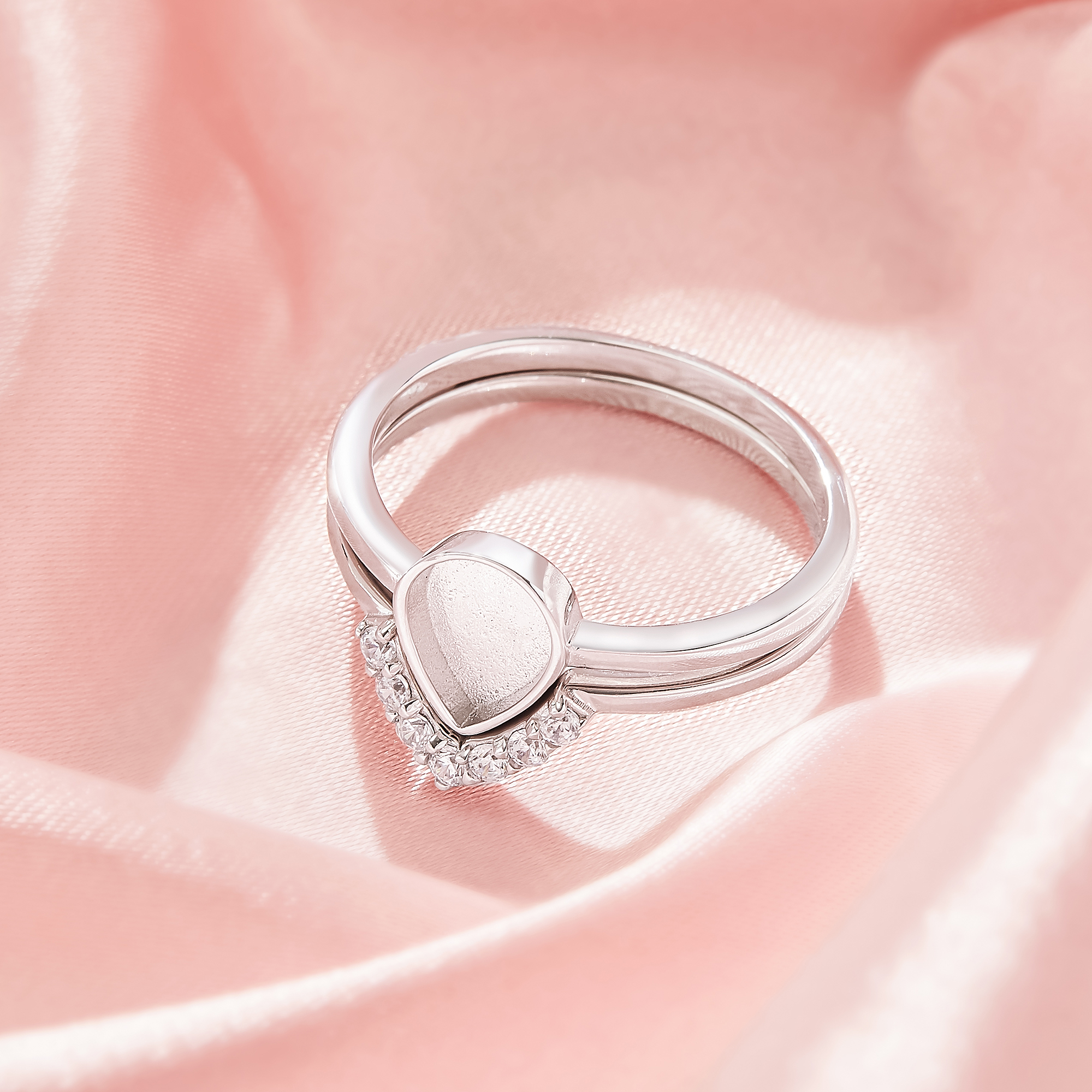 6x8MM Keepsake Breast Milk Resin Pear Bezel Ring Settings,Birthstone Solid 925 Sterling Silver Rose Gold Plated Ring,Curve CZ Stone Art Deco Ring,DIY Ring Supplies 1295125-1