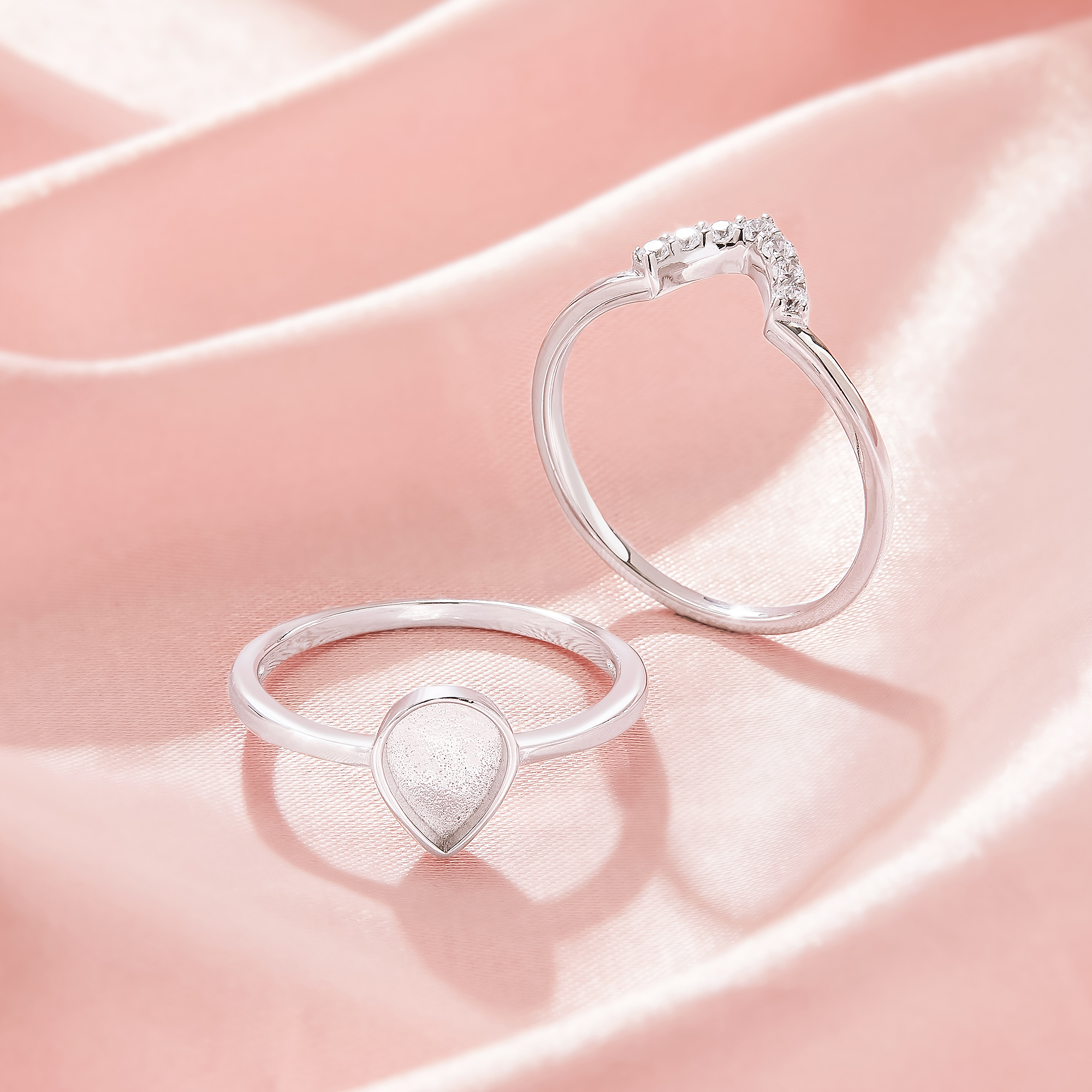 6x8MM Keepsake Breast Milk Resin Pear Bezel Ring Settings,Birthstone Solid 925 Sterling Silver Rose Gold Plated Ring,Curve CZ Stone Art Deco Ring,DIY Ring Supplies 1295125-1