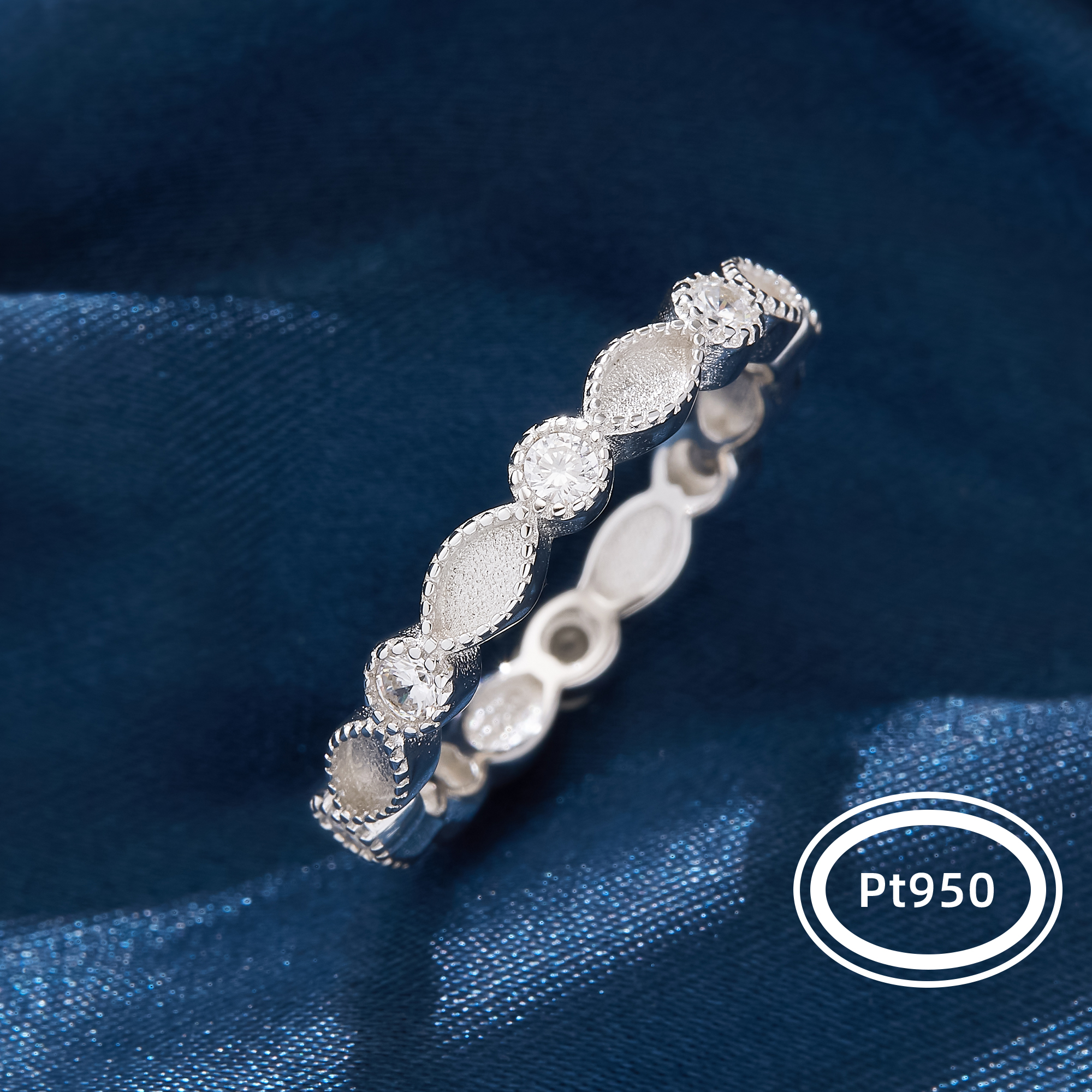2x4MM Full Band Keepsake Mother Milk Resin Ring Settings Pt950 Platinum Marquise Bezel Birthstone Stackable Ring 1295171