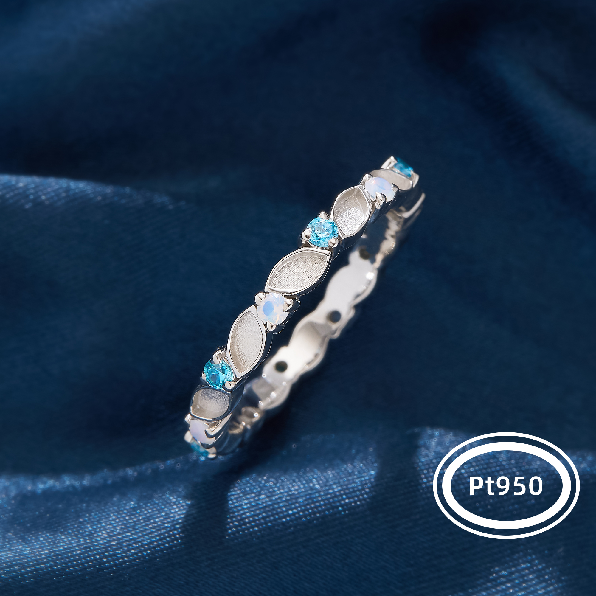 2x4MM Keepsake Mother Milk Resin Marquise Bezel Ring Settings,Pt950 Platinum Birthstone Ring,Stackable Ring,DIY Ring Blank 1295172