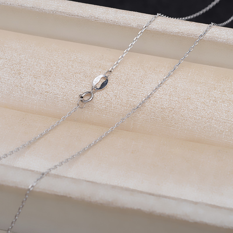 1MM Solid 18K White Gold Necklace,Au750 Necklace,18K Gold Cable Chain Necklace,16''-20'' 1312027 - Click Image to Close