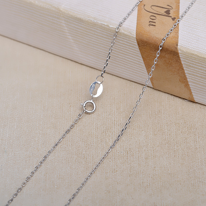 1MM Solid 18K White Gold Necklace,Au750 Necklace,18K Gold Cable Chain Necklace,16''-20'' 1312027 - Click Image to Close