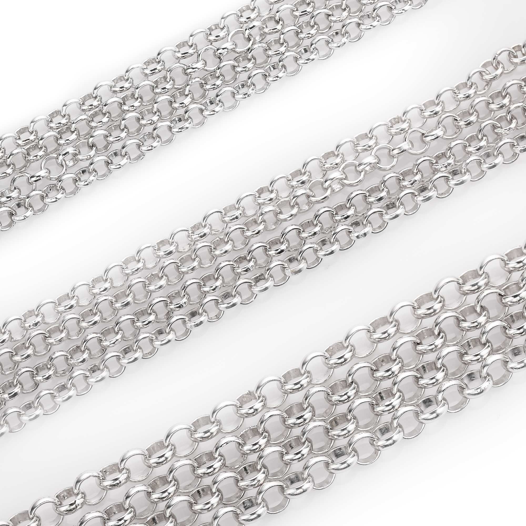 18Inches White Plated Necklace Chain,Cable Chain,Solid 925 Sterling Silver Necklace,DIY Necklace Supplies 1314022 - Click Image to Close