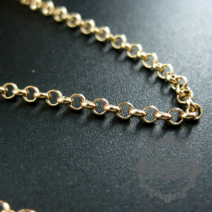 10cm 2.25mm 14K gold filled high quality color not tarnished rolo chain DIY necklace chain supplies findings 1315014 - Click Image to Close
