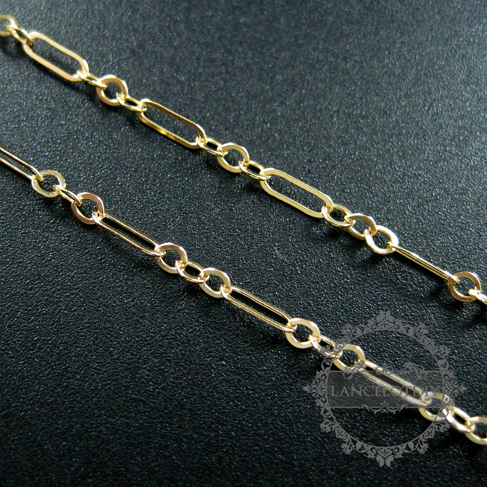 10cm 2mm plus 2x6mm 14K gold filled high quality color not tarnished cable chain DIY necklace chain supplies findings 1315016 - Click Image to Close