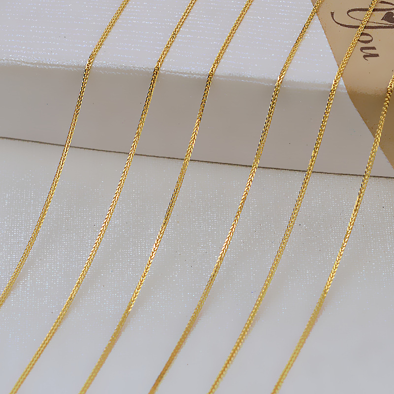 0.7MM Solid 18K Yellow Gold Necklace,Au750 Necklace,18K Gold Necklace,DIY Necklace Supplies 1315023 - Click Image to Close
