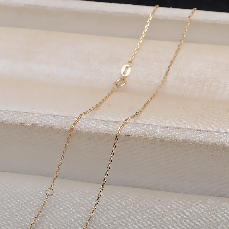 0.9MM Solid 18K Yellow Gold Necklace,Au750 Necklace,18K Gold Cable Necklace,DIY Necklace Chain Supplies 16''+2'' 1315028 - Click Image to Close