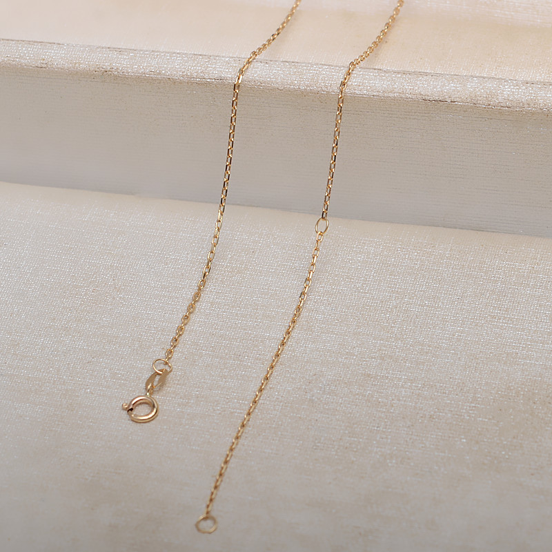 0.9MM Solid 18K Yellow Gold Necklace,Au750 Necklace,18K Gold Cable Necklace,DIY Necklace Chain Supplies 16''+2'' 1315028 - Click Image to Close
