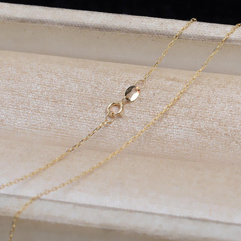 0.8MM Solid 18K Yellow Gold Necklace,Au750 Necklace,18K Gold Cable Necklace,DIY Necklace Chain Supplies 1315029 - Click Image to Close