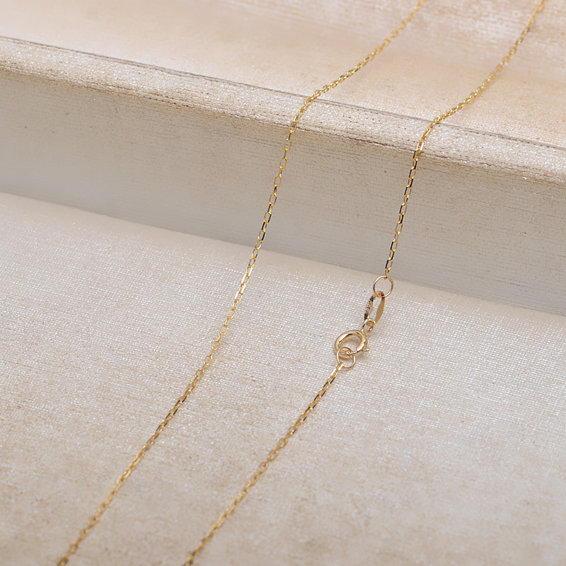 0.8MM Solid 18K Yellow Gold Necklace,Au750 Necklace,18K Gold Cable Necklace,DIY Necklace Chain Supplies 1315029 - Click Image to Close