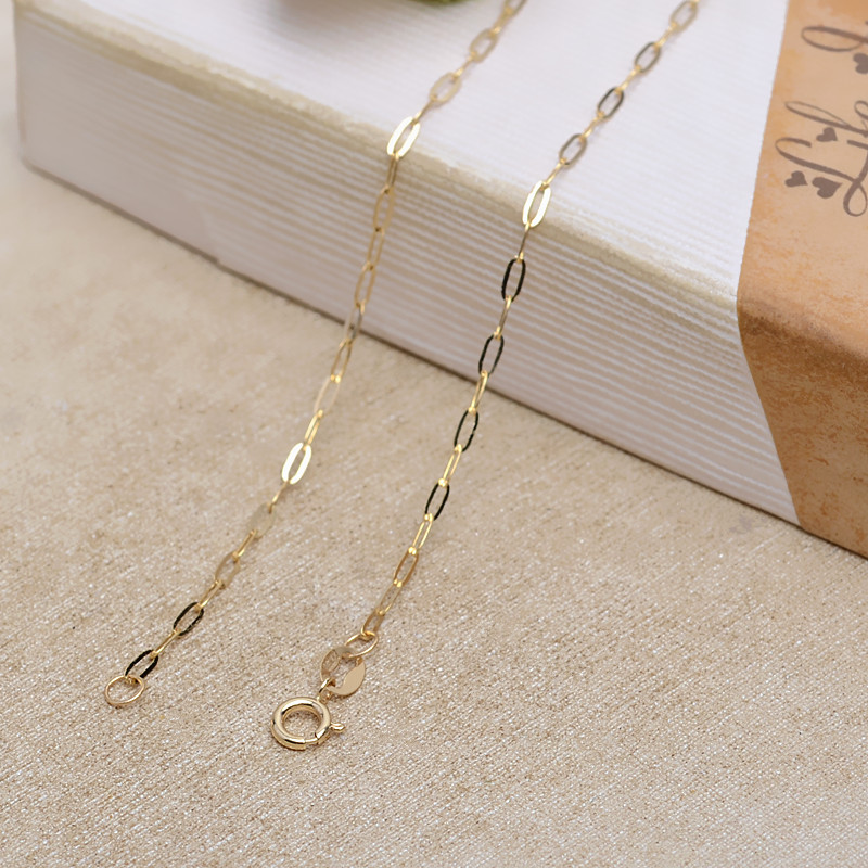 1.3MM Solid 18K Yellow Gold Necklace,Au750 Necklace,18K Gold Cable Necklace,DIY Necklace Chain Supplies 1315031 - Click Image to Close