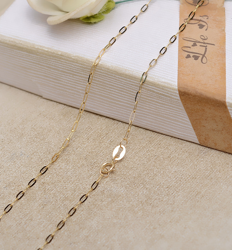 1.3MM Solid 18K Yellow Gold Necklace,Au750 Necklace,18K Gold Cable Necklace,DIY Necklace Chain Supplies 1315031 - Click Image to Close